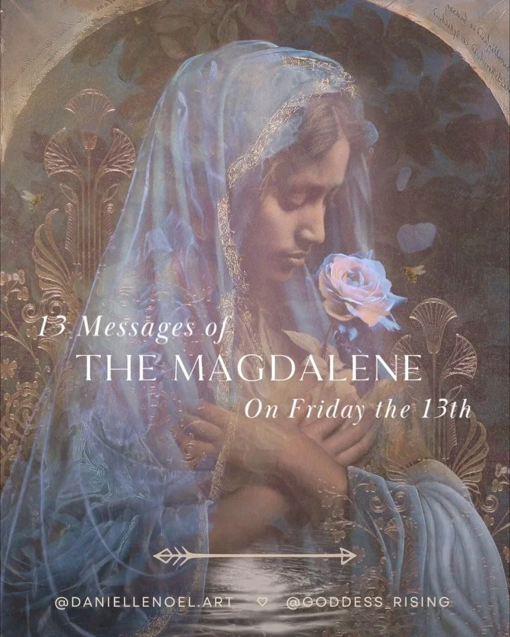 🐝🩵Friday the 13th Blessings. A Magdalene Altar Oracle update from the atelier and our hearts&hellip; 

Scroll carousel 👆🏽

We want to share a little glimpse into this very special deck and why its creation has taken its time to unfold. The Magdal