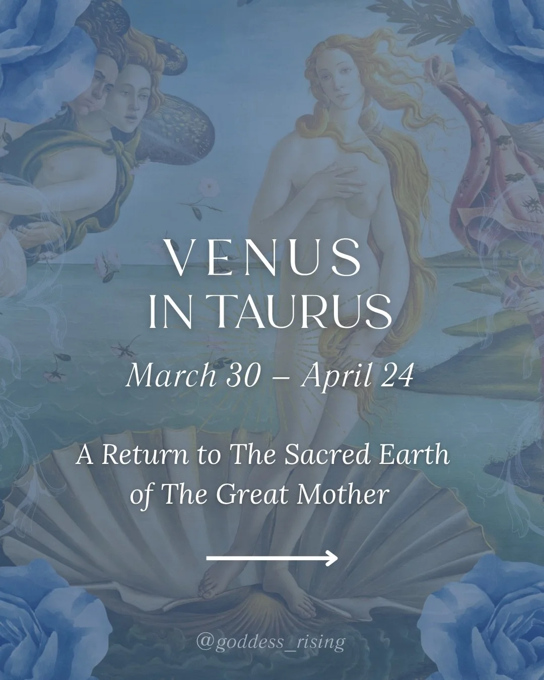 🌹This Holy Week, Venus has enters Taurus, one of her home signs, until April 24th. 

💙 Scroll Carousel 👆🏽

In our Rose Priestess Lineage, Venus&rsquo; current Evening Star placement is currently focalized at the sacral center. In Taurus, this ill