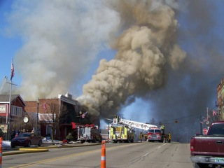 Fire Guts Buildings in Downtown Colon, MI