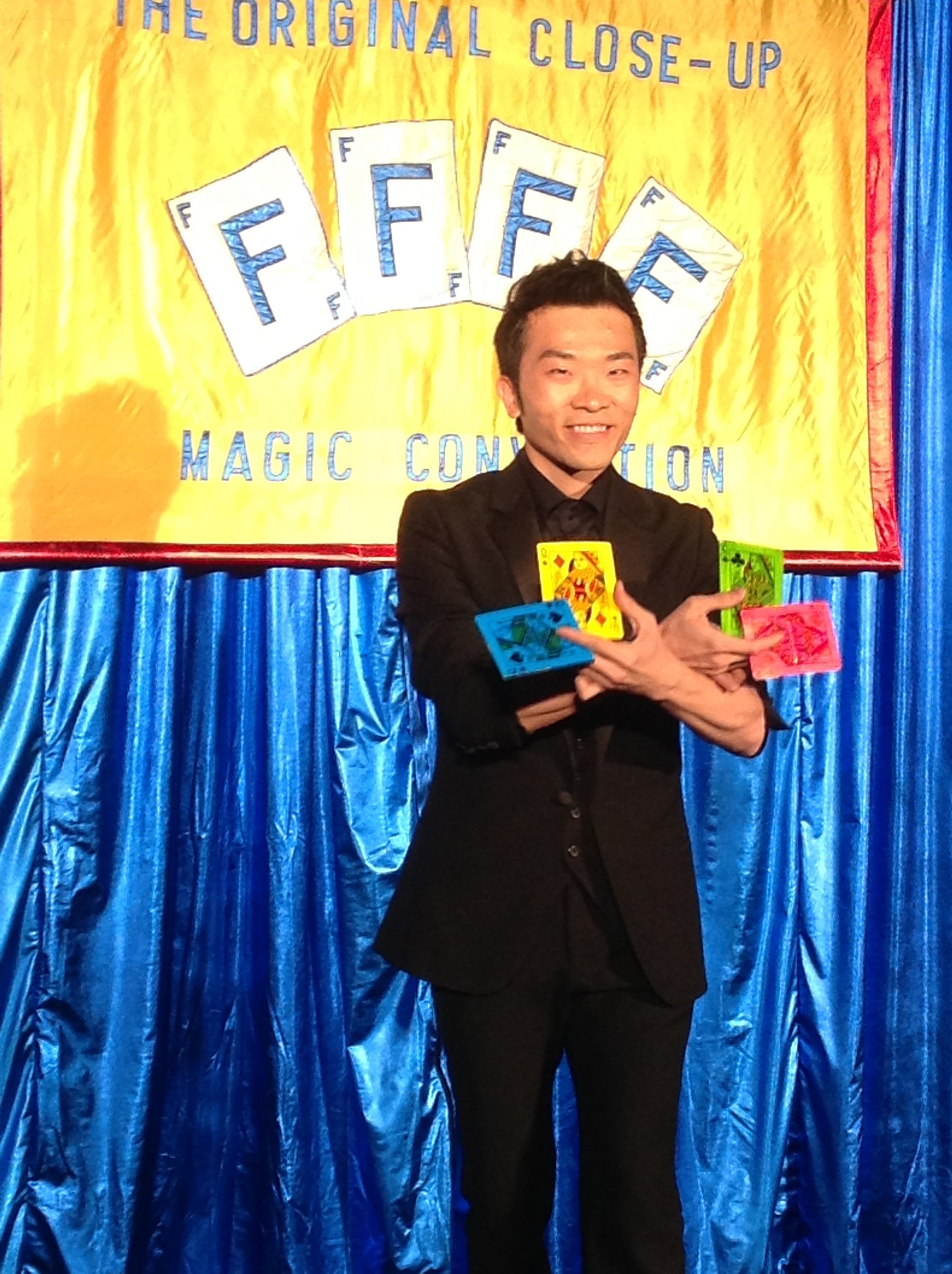 Anson from Taiwan blew us away with his manipulation skills. producing colorful cards both small and large.