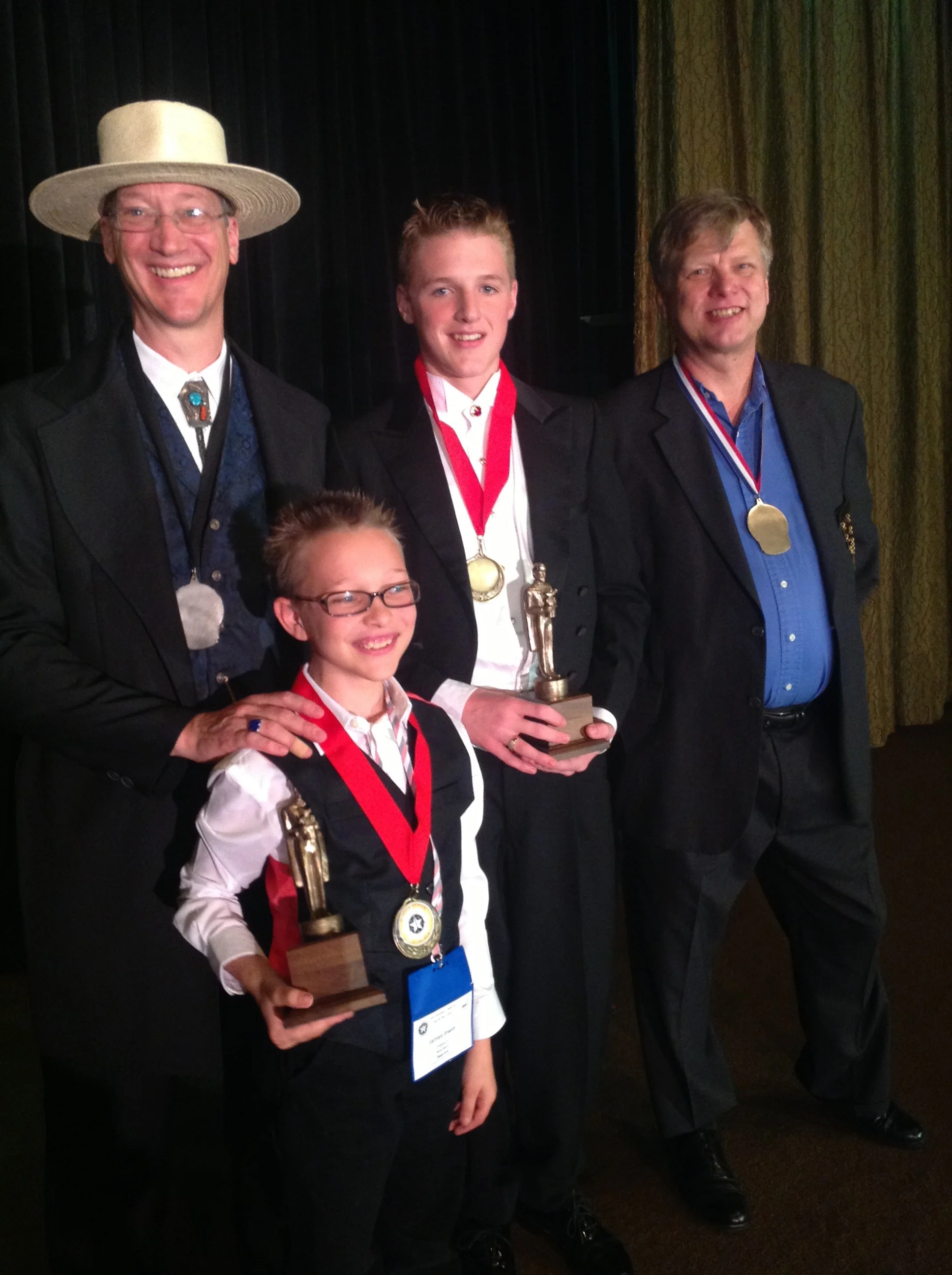 Jr. Co-Winners James Irwin and Chase Hasty with Bill Irwin and Mark Jensen