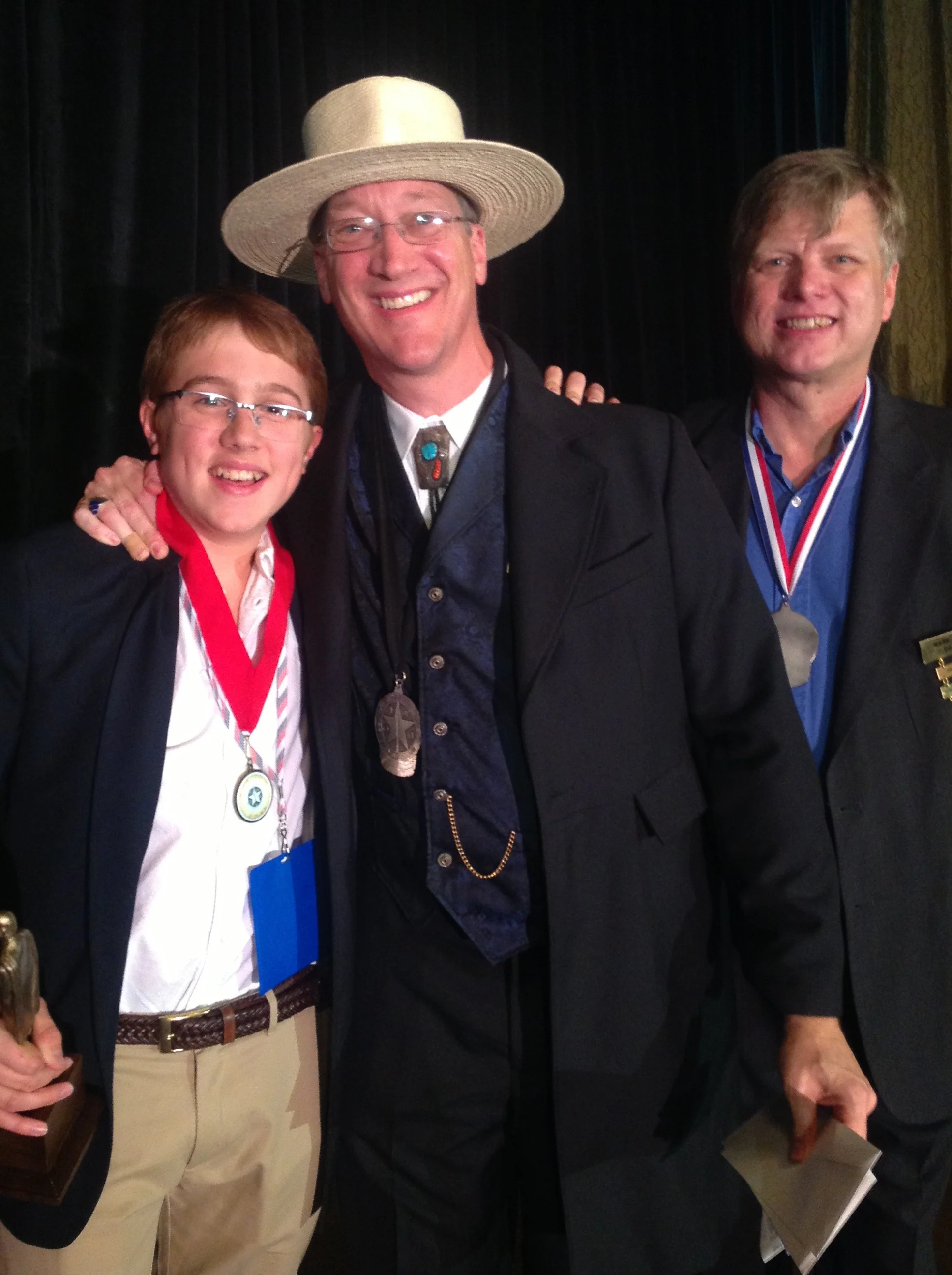 Jr. Close-Up Winner Steffen Banta aside of Bill Irwin and Mark Jensen