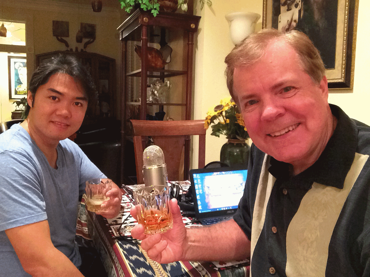 Shoot Ogawa and Scott Wells say "Kanpai" as we enjoy a glass of single malt scotch and a nice chat on this podcast.