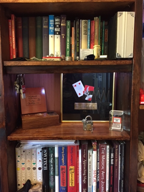 Here is the photo taken by Michael Wilcoxen, the winner of the contest, with the framed Peau -Doux card he received as he has it displayed in his home.