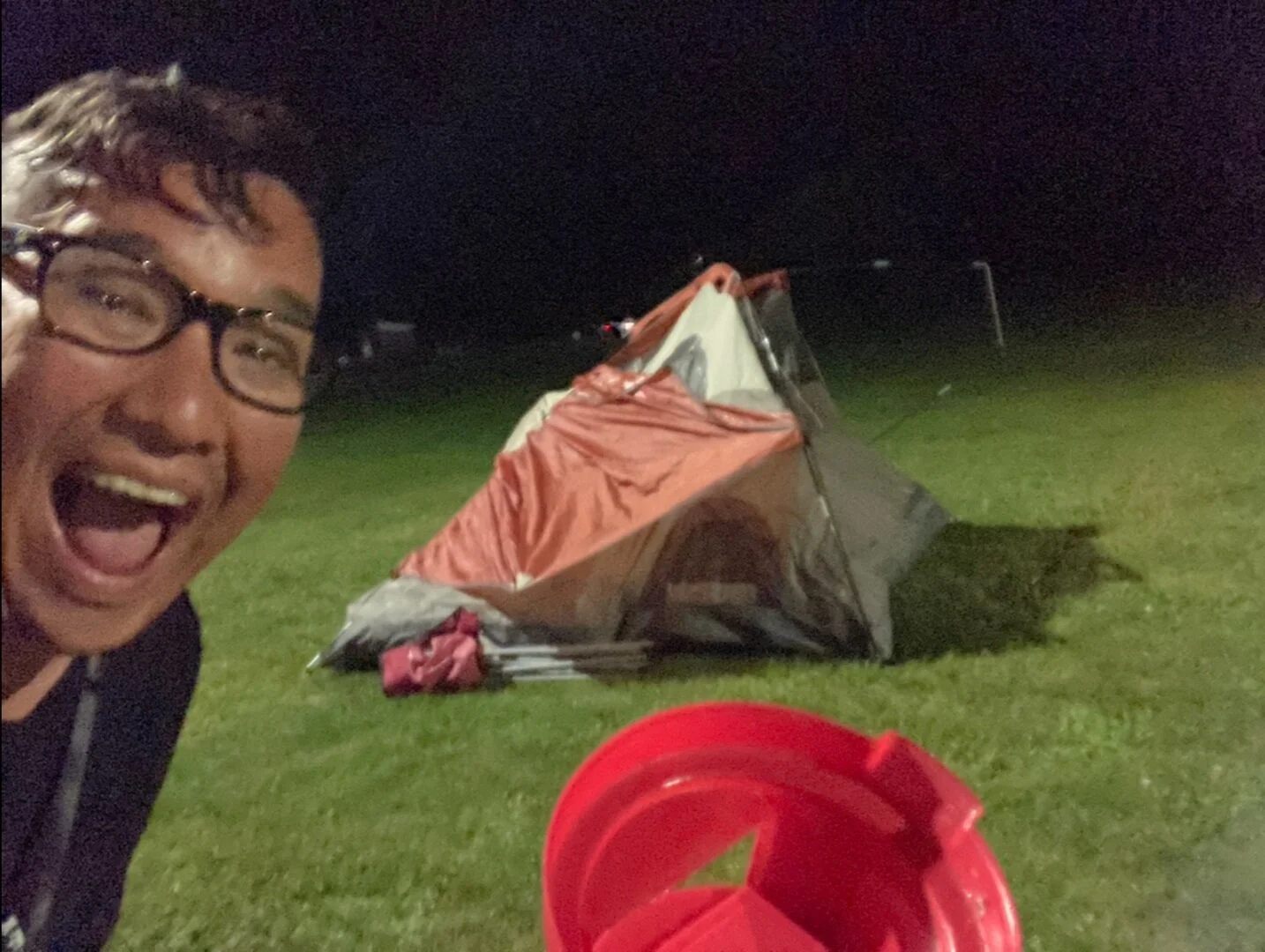 Louie Foxx's Tent Damaged by storm at Abbott's