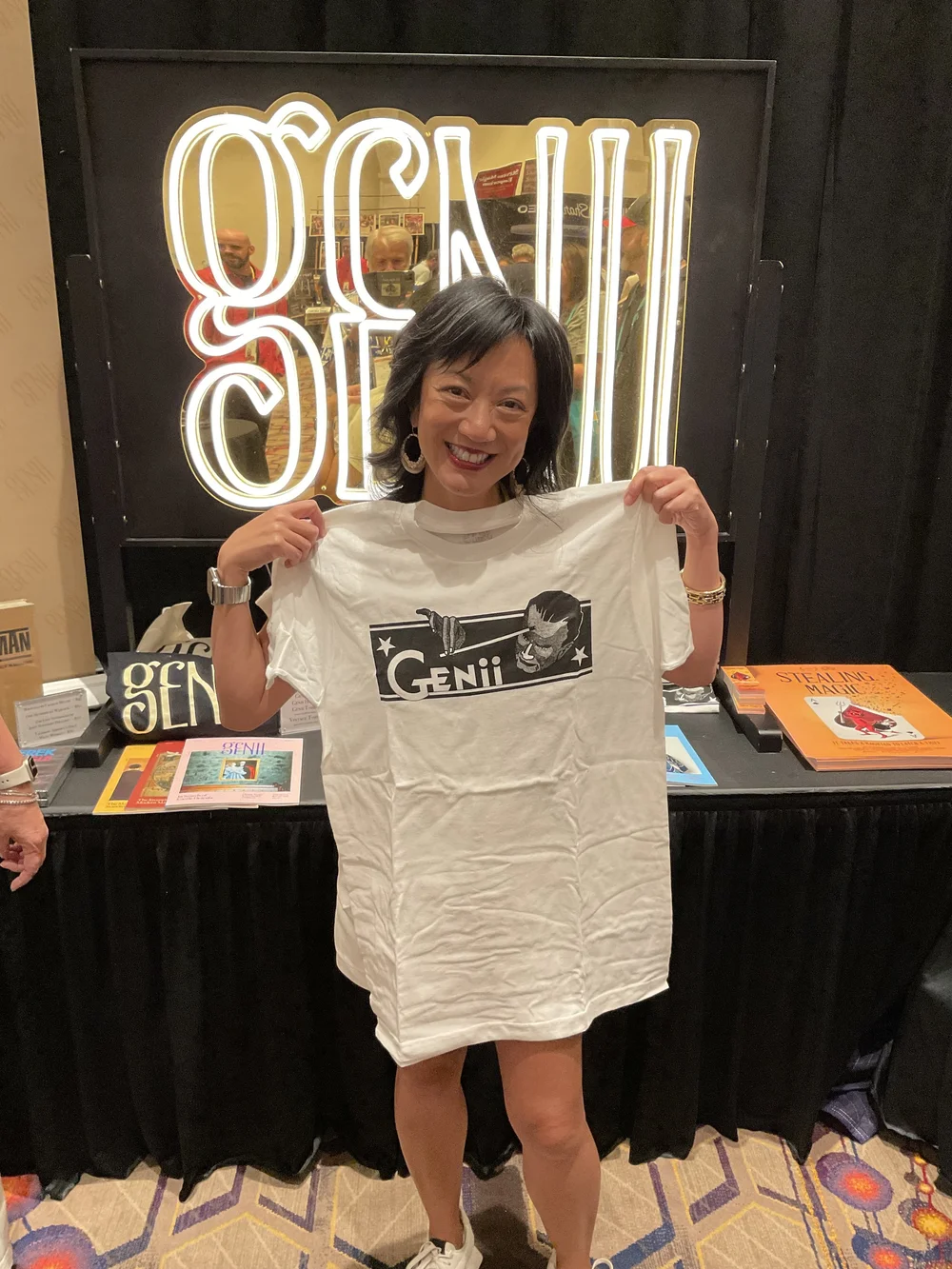Julie Eng at the Genii Booth