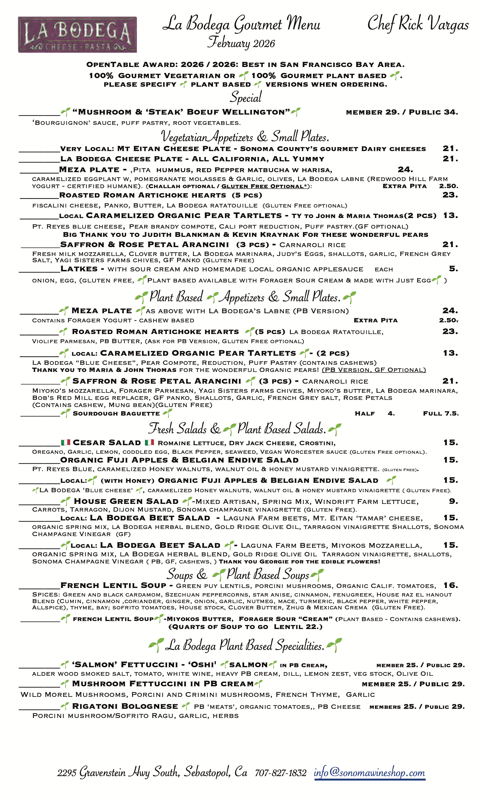 Gourmet Vegetarian & Gourmet Plant Based