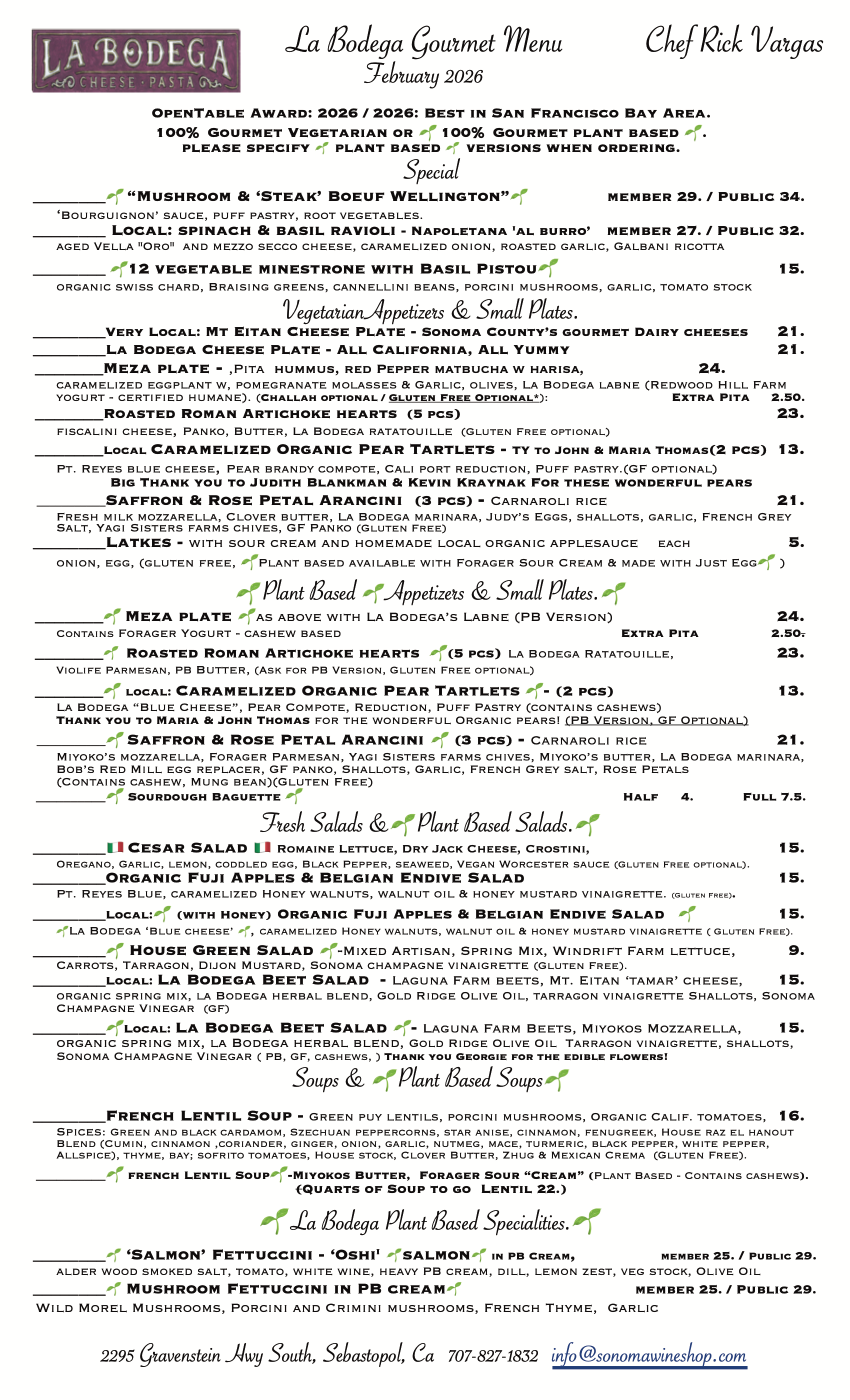 Gourmet Vegetarian & Gourmet Plant Based