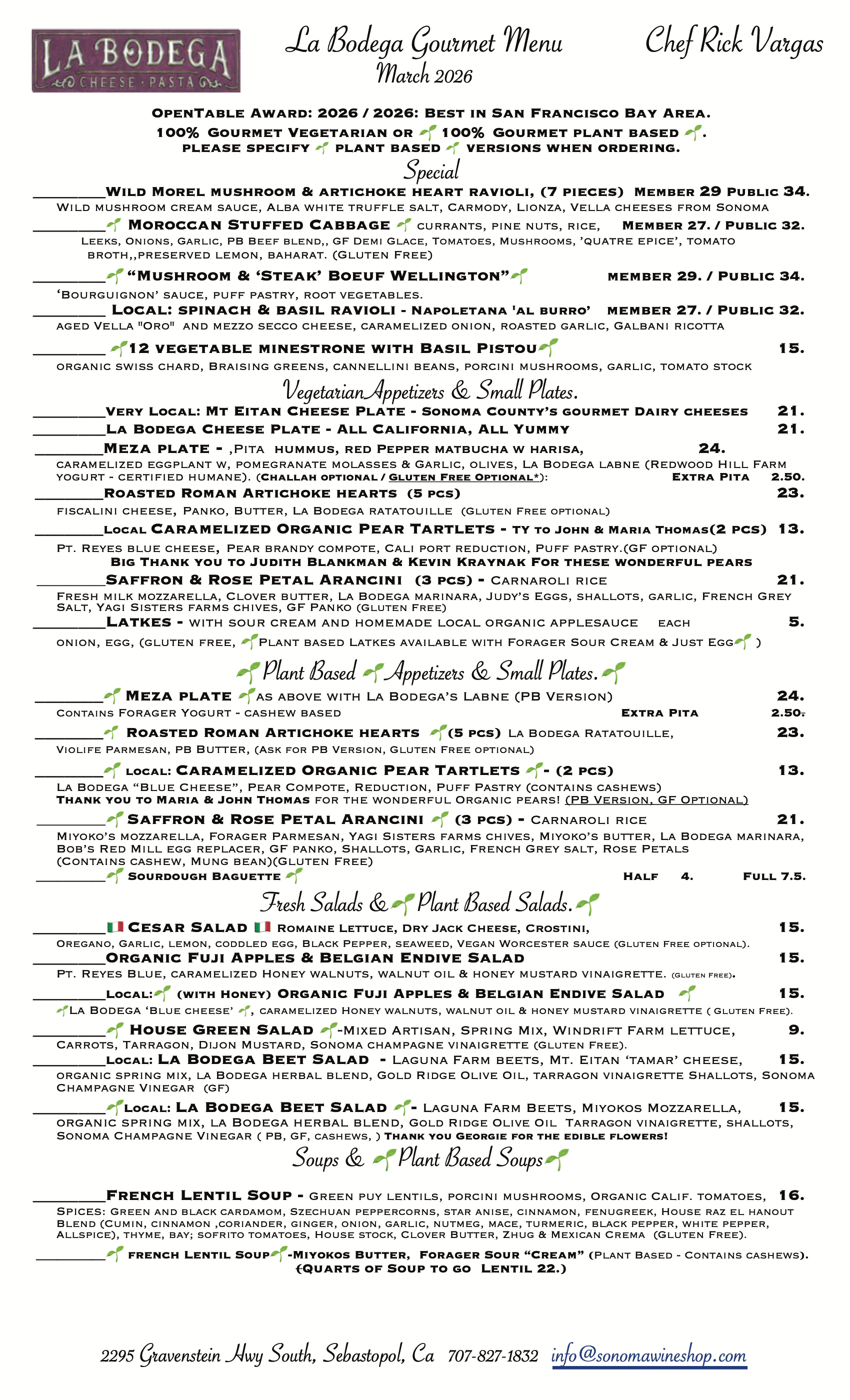 Gourmet Vegetarian & Gourmet Plant Based