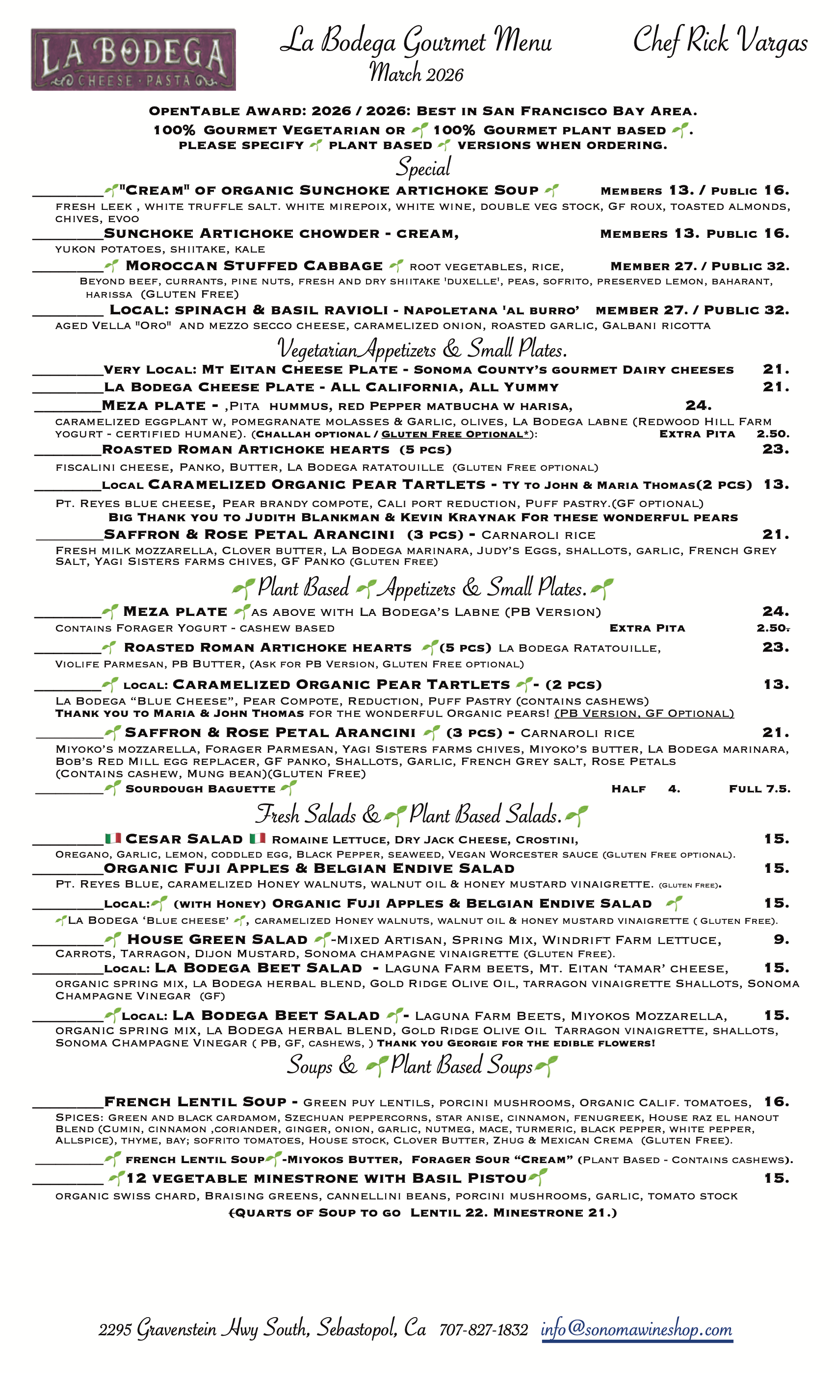 Gourmet Vegetarian & Gourmet Plant Based