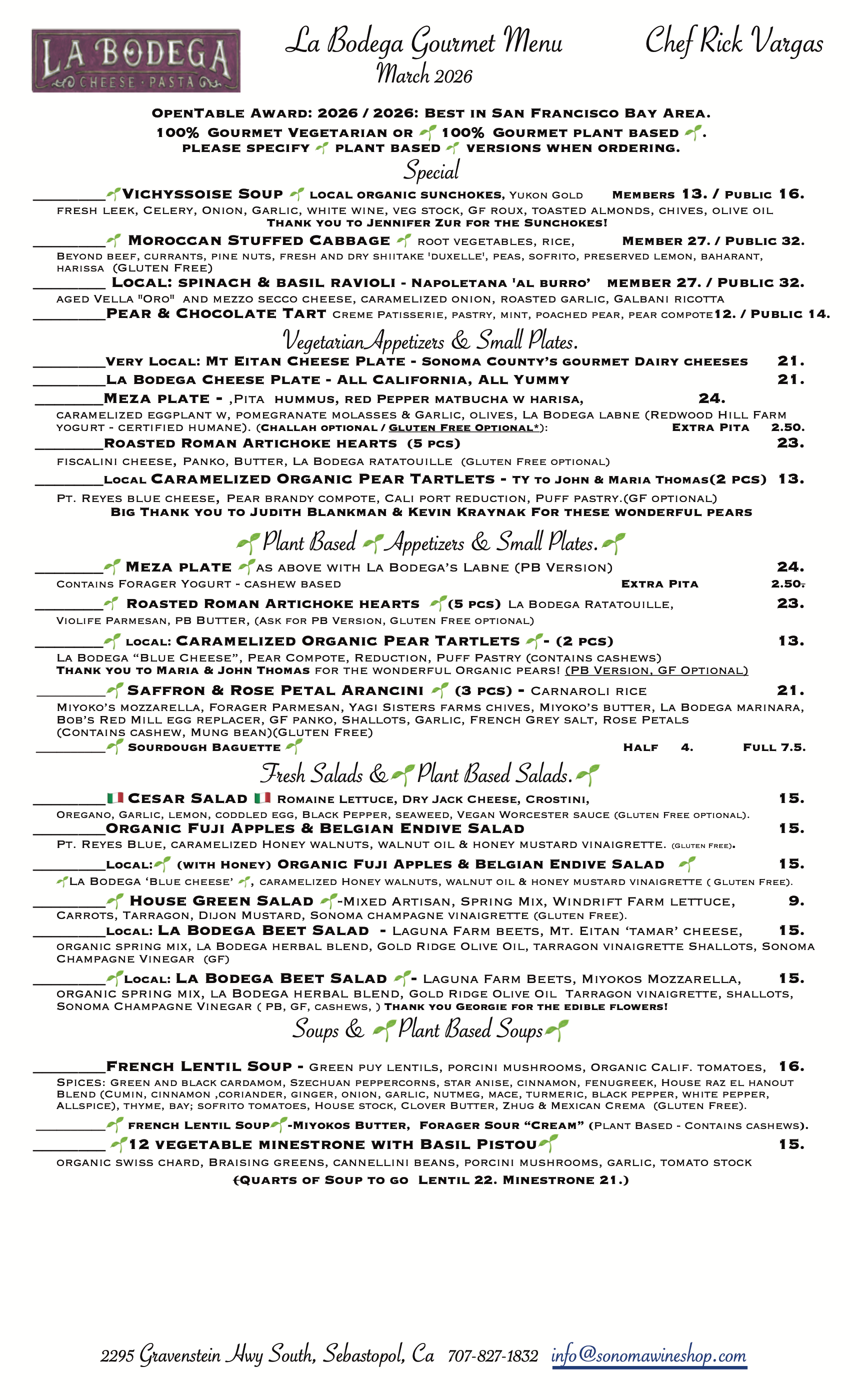 Gourmet Vegetarian & Gourmet Plant Based