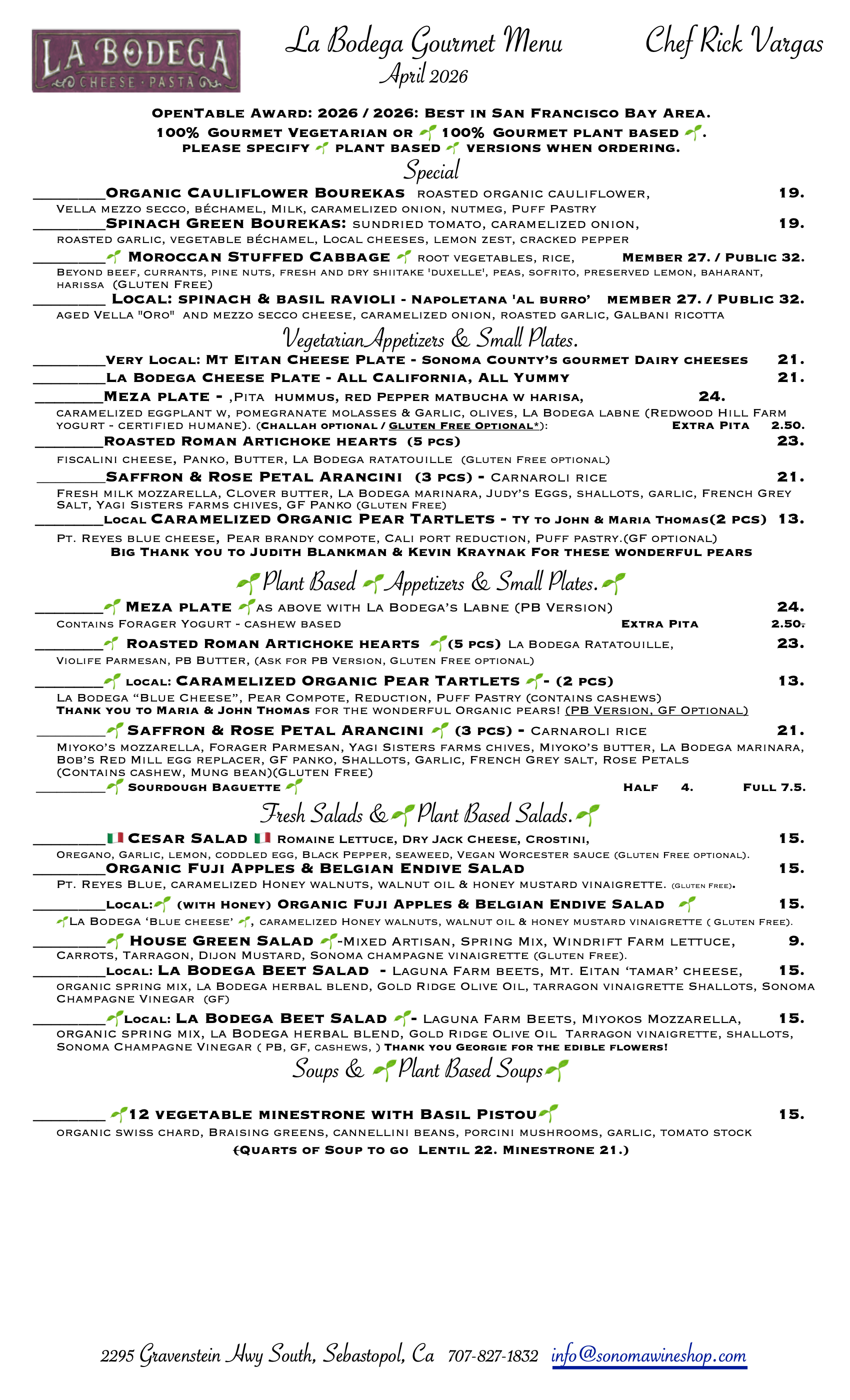 Gourmet Vegetarian & Gourmet Plant Based