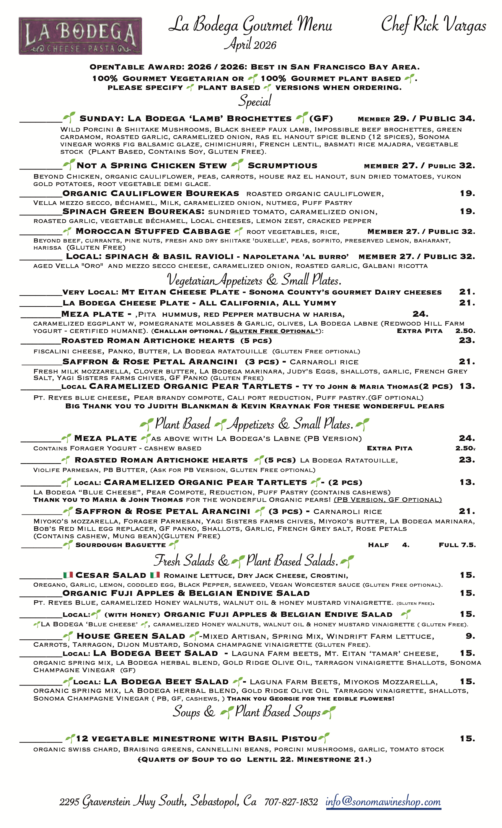 Gourmet Vegetarian & Gourmet Plant Based