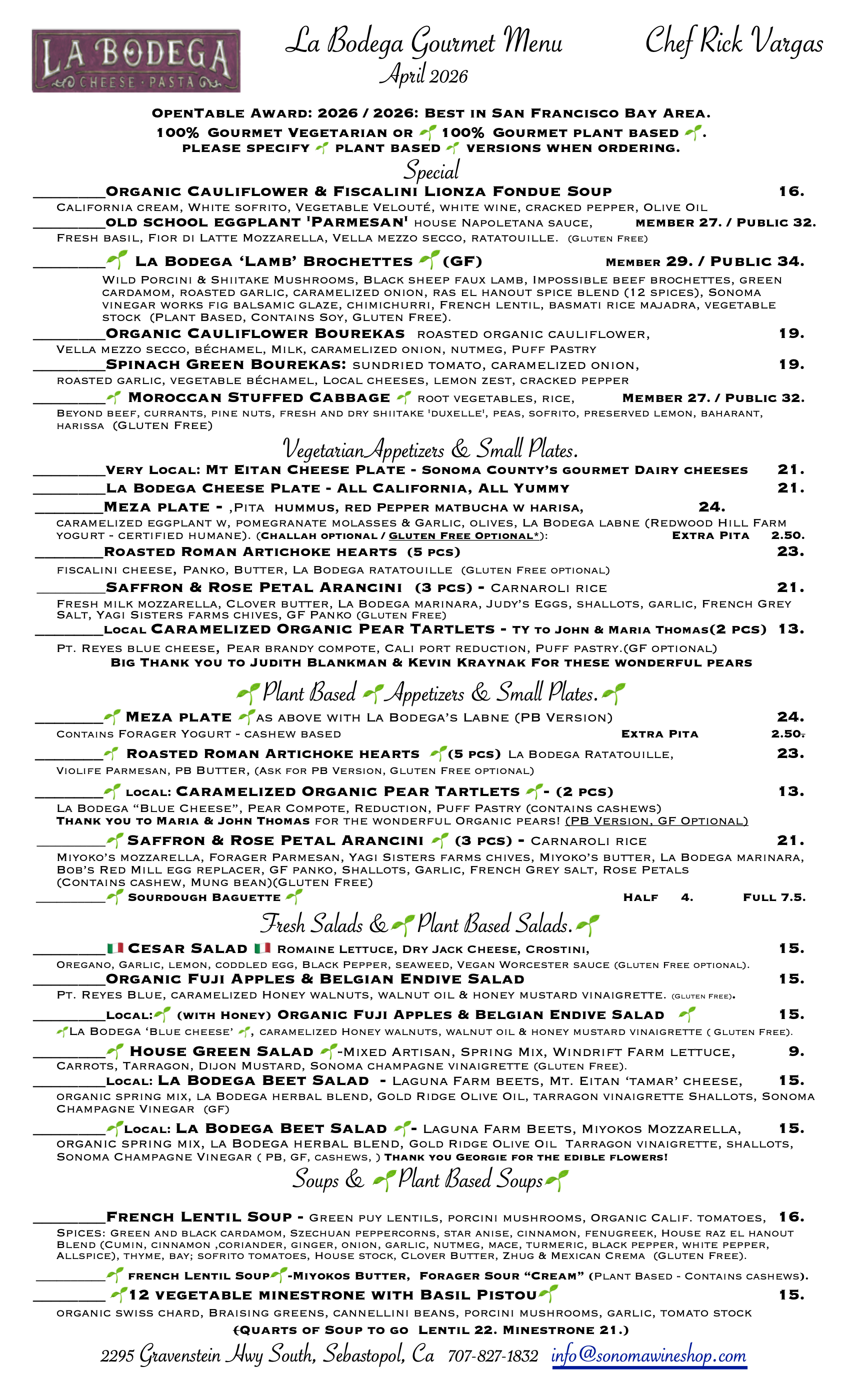 Gourmet Vegetarian & Gourmet Plant Based