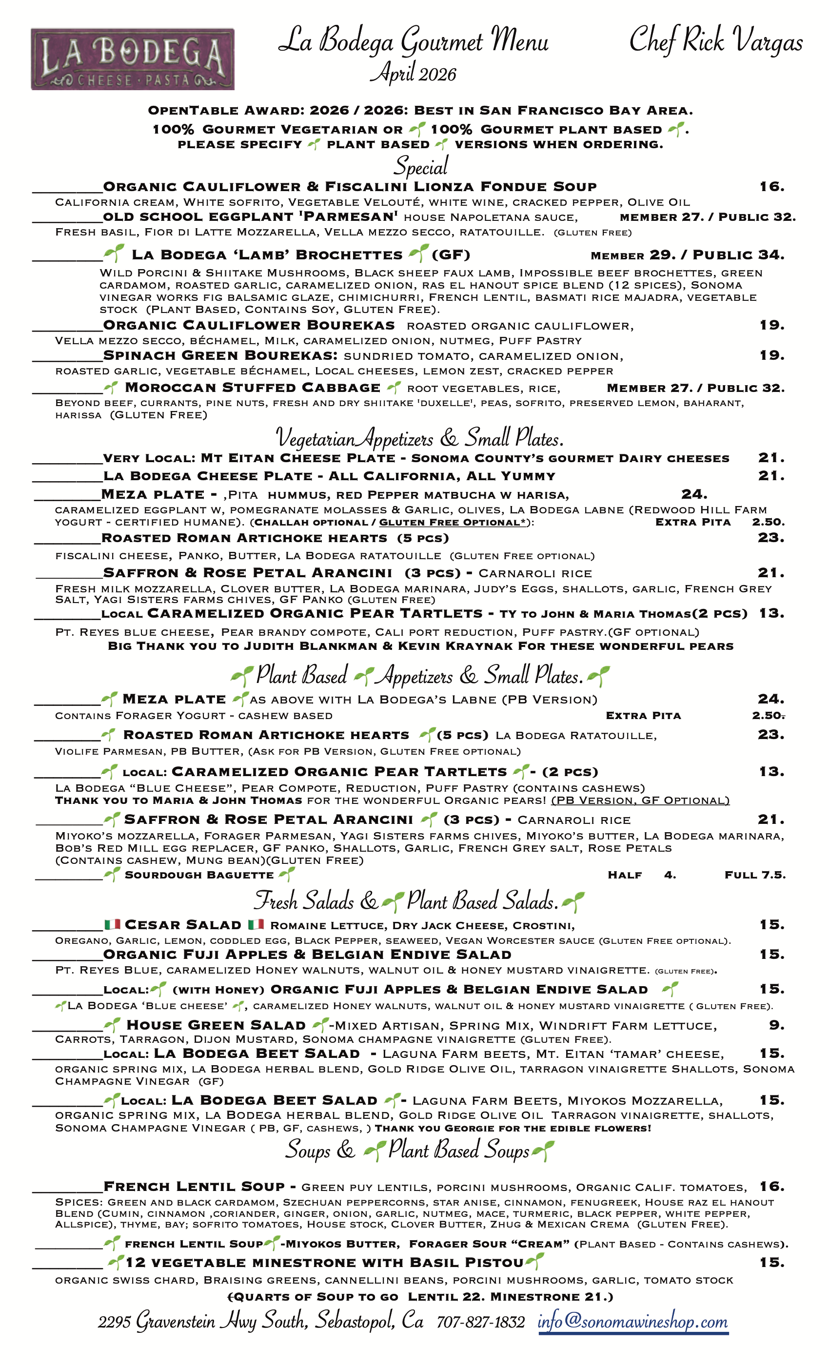 Gourmet Vegetarian & Gourmet Plant Based