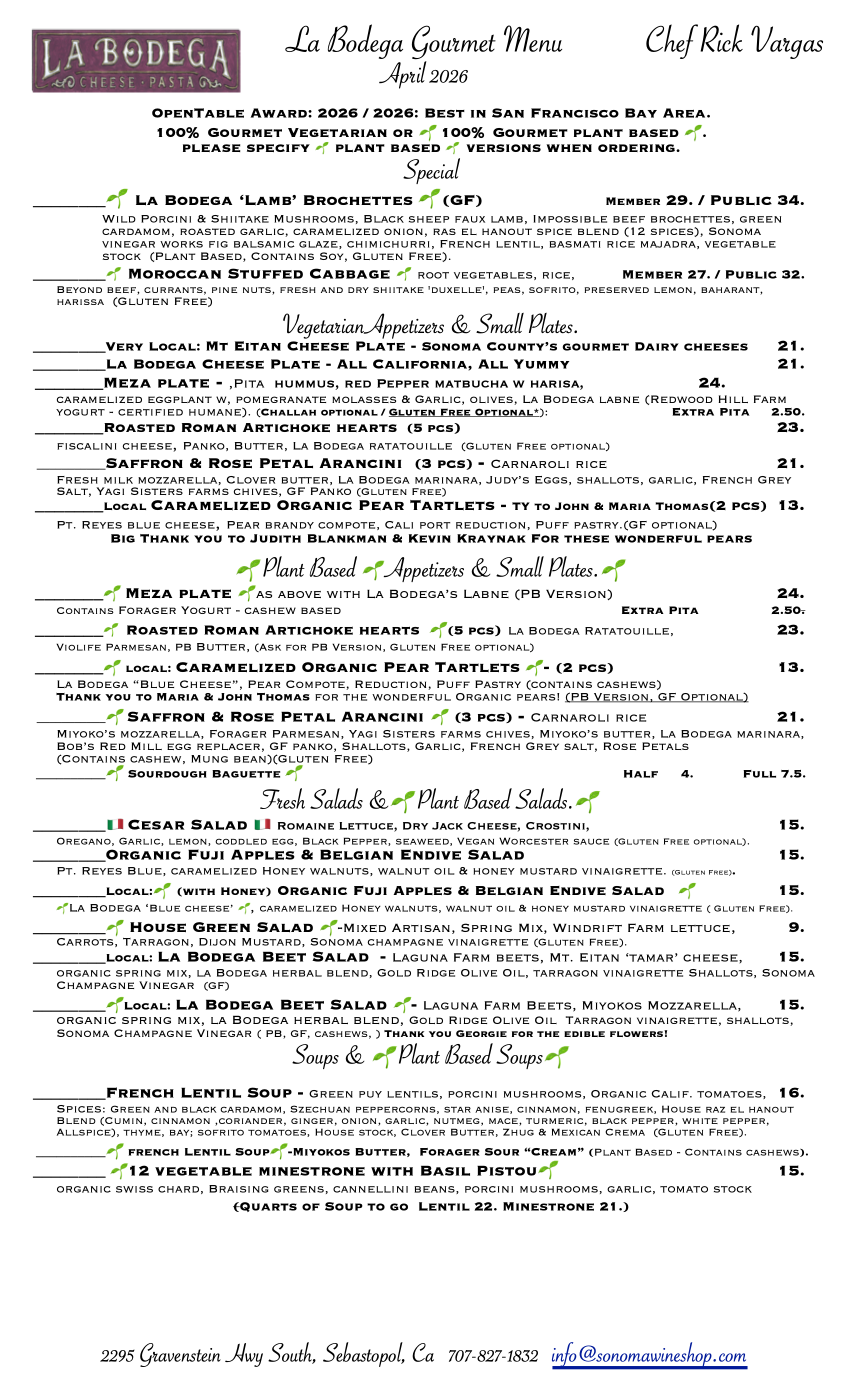 Gourmet Vegetarian & Gourmet Plant Based