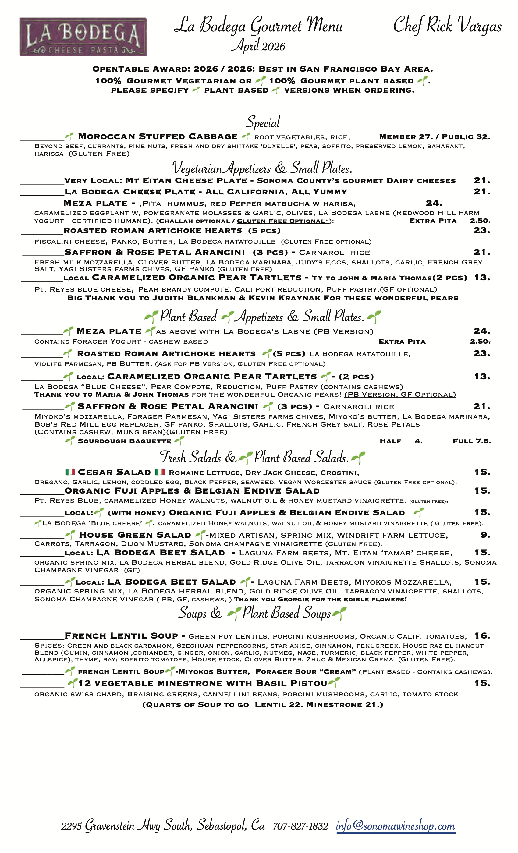 Gourmet Vegetarian & Gourmet Plant Based