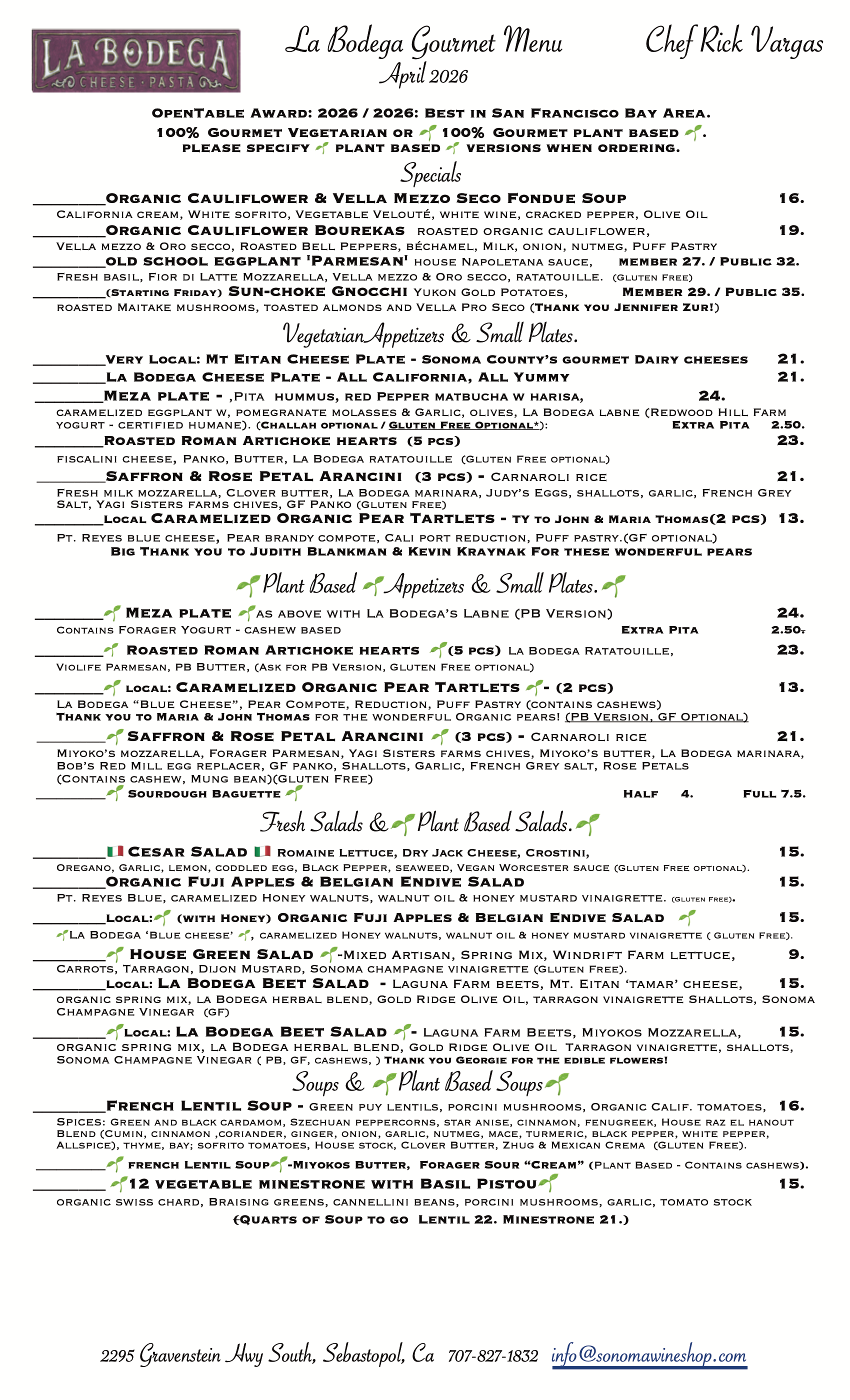 Gourmet Vegetarian & Gourmet Plant Based