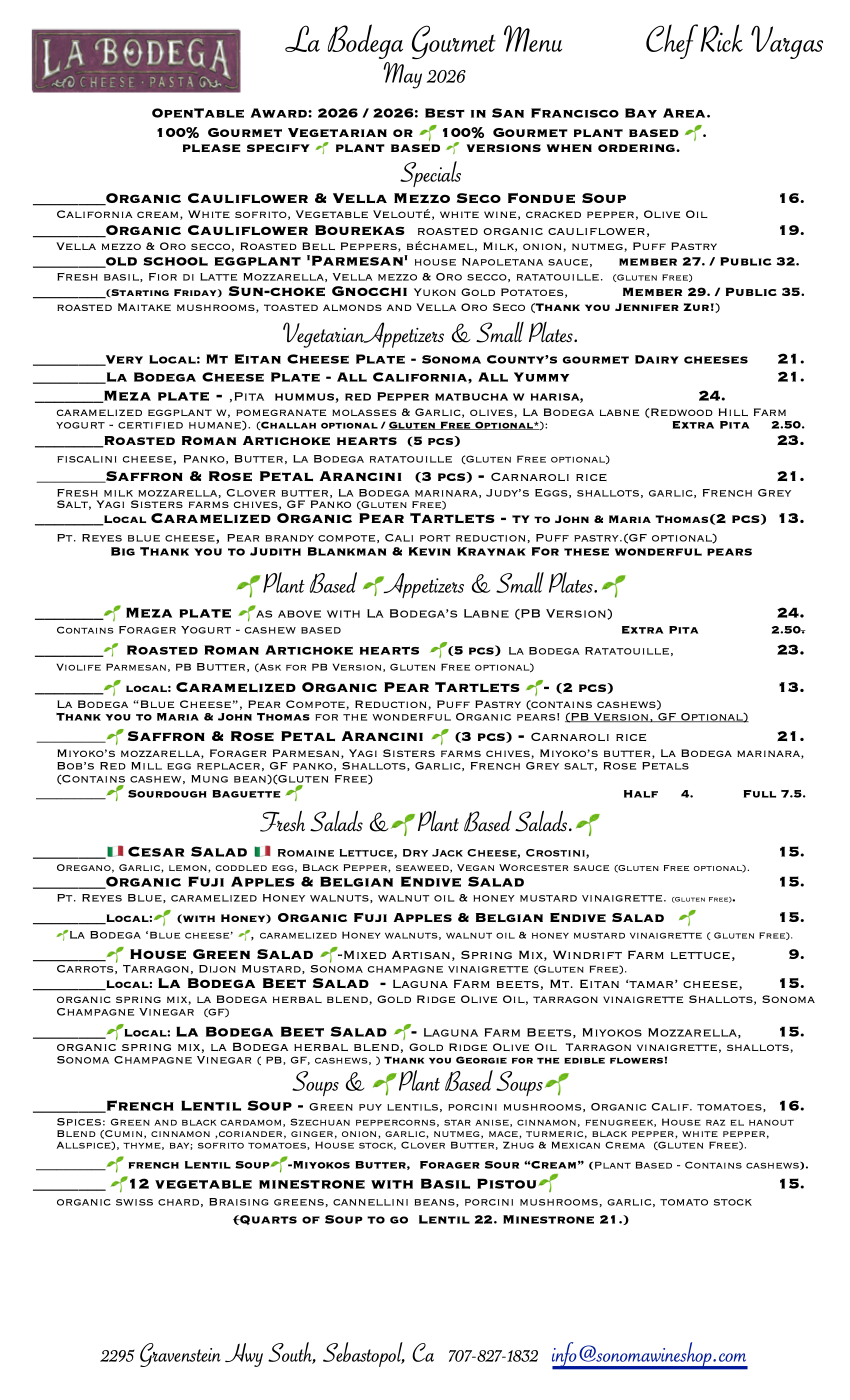 Gourmet Vegetarian & Gourmet Plant Based