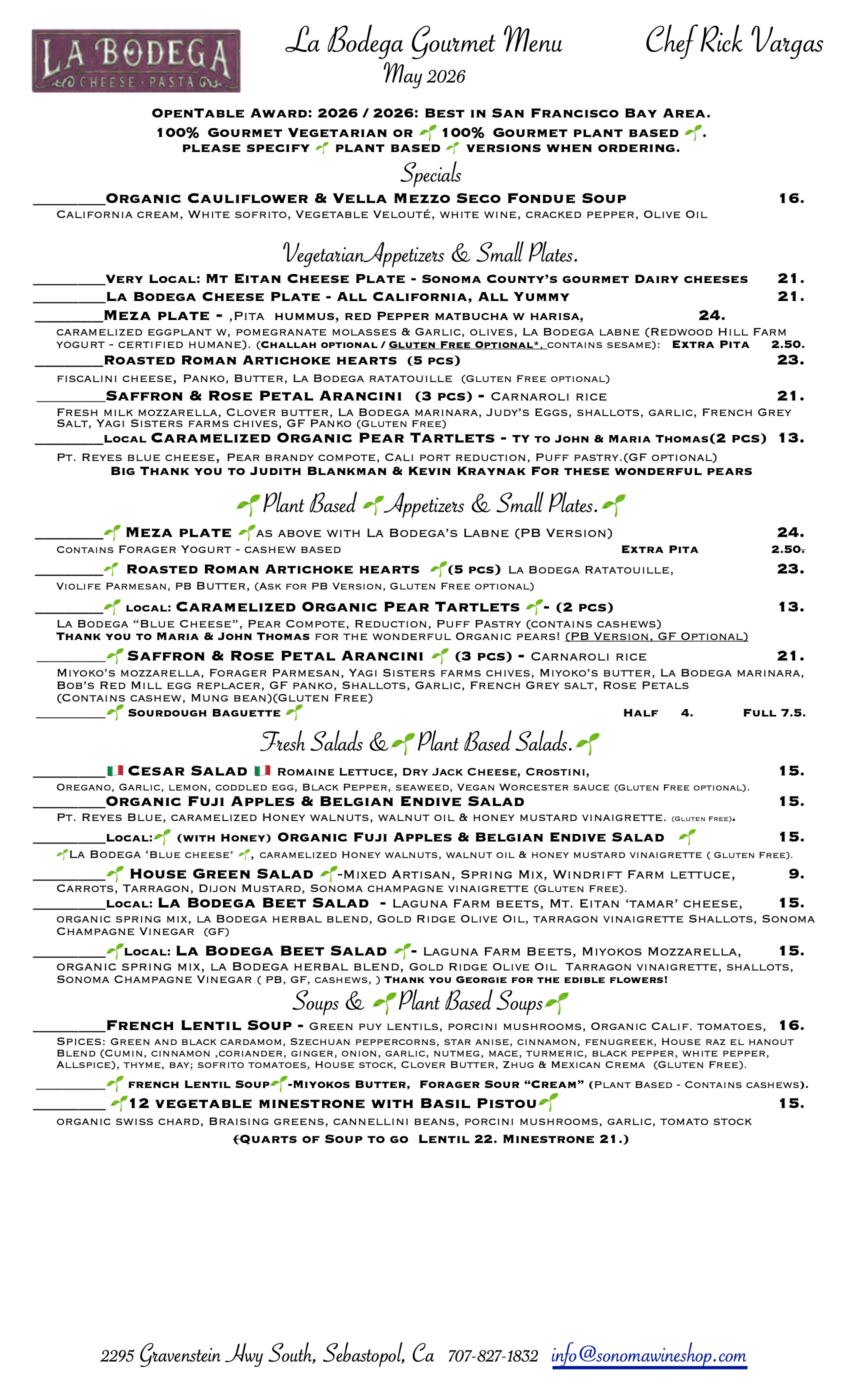 Gourmet Vegetarian & Gourmet Plant Based