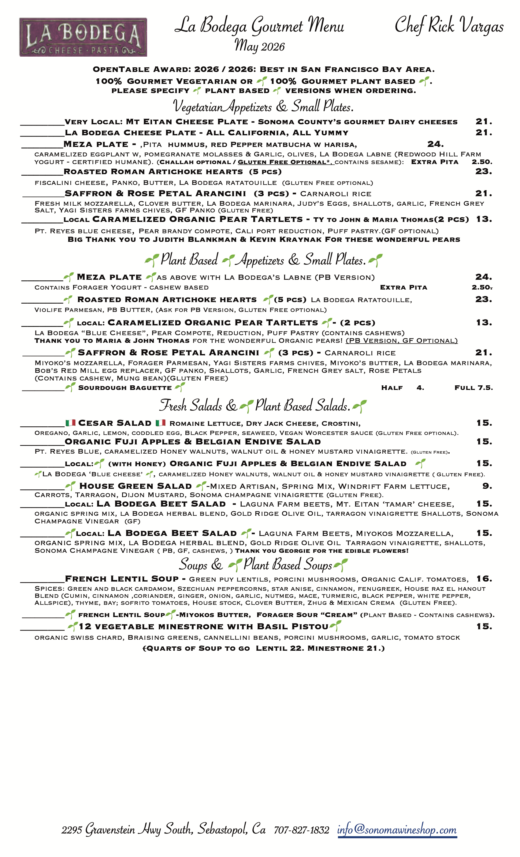 Gourmet Vegetarian & Gourmet Plant Based