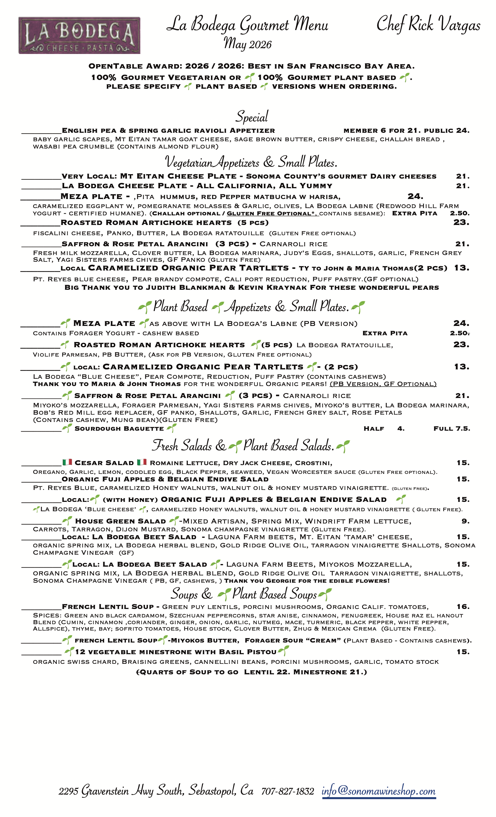 Gourmet Vegetarian & Gourmet Plant Based
