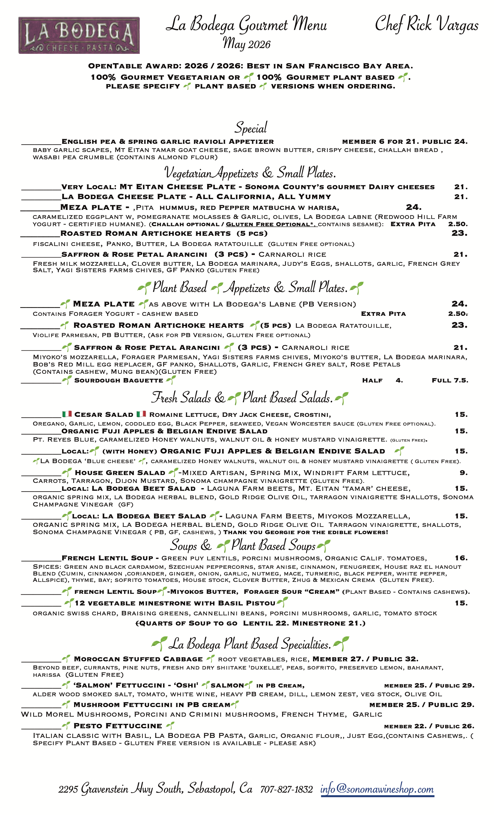 Gourmet Vegetarian & Gourmet Plant Based