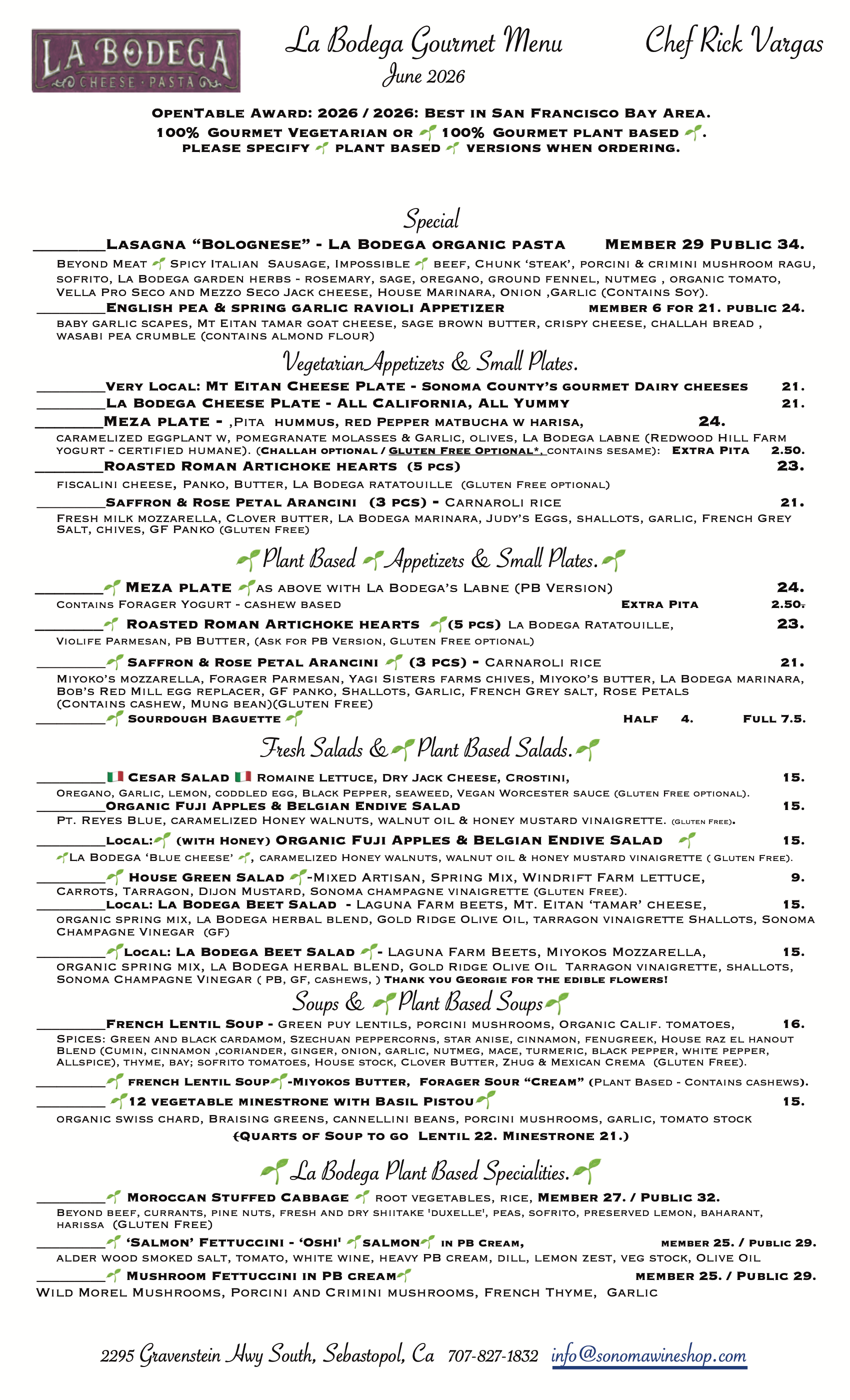 Gourmet Vegetarian & Gourmet Plant Based
