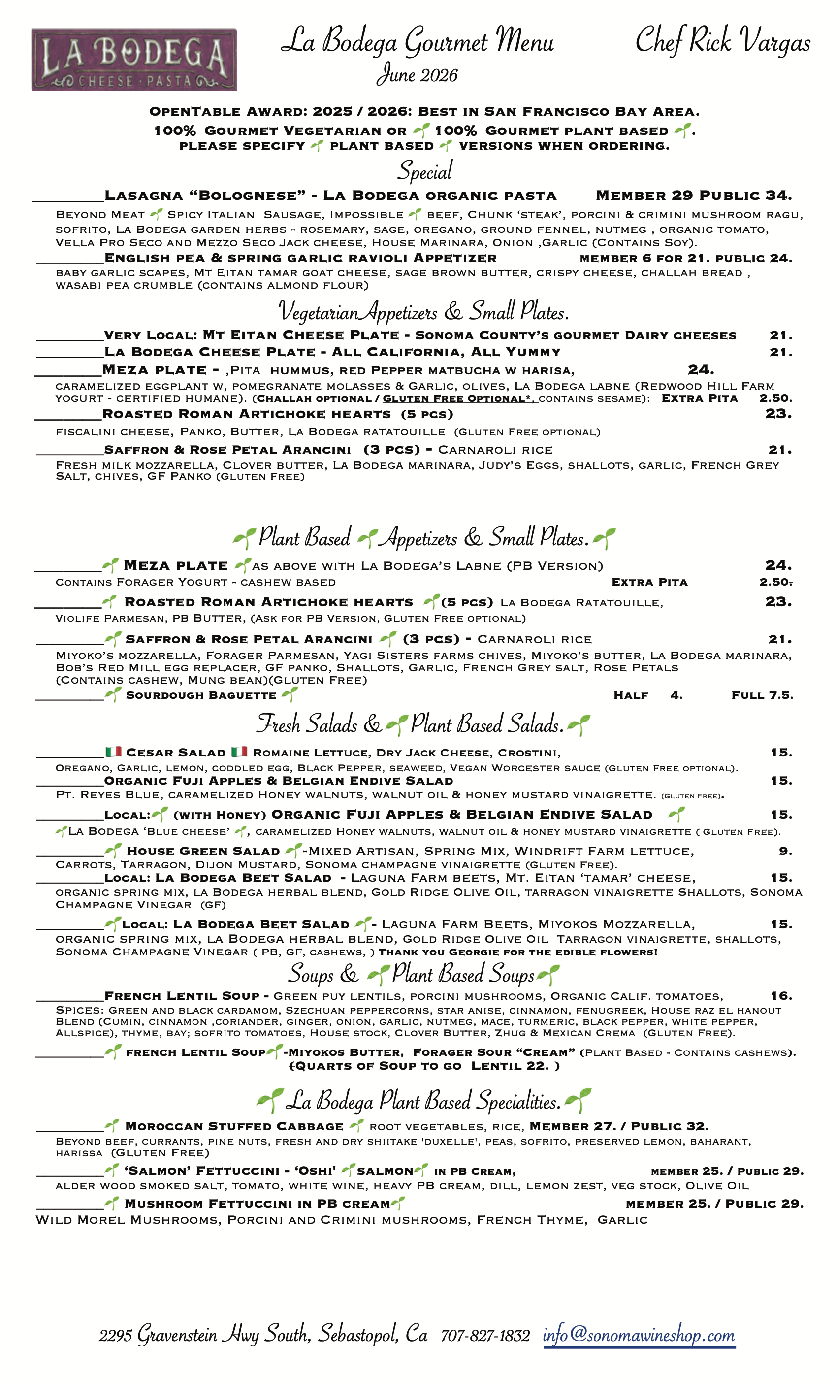 Gourmet Vegetarian & Gourmet Plant Based