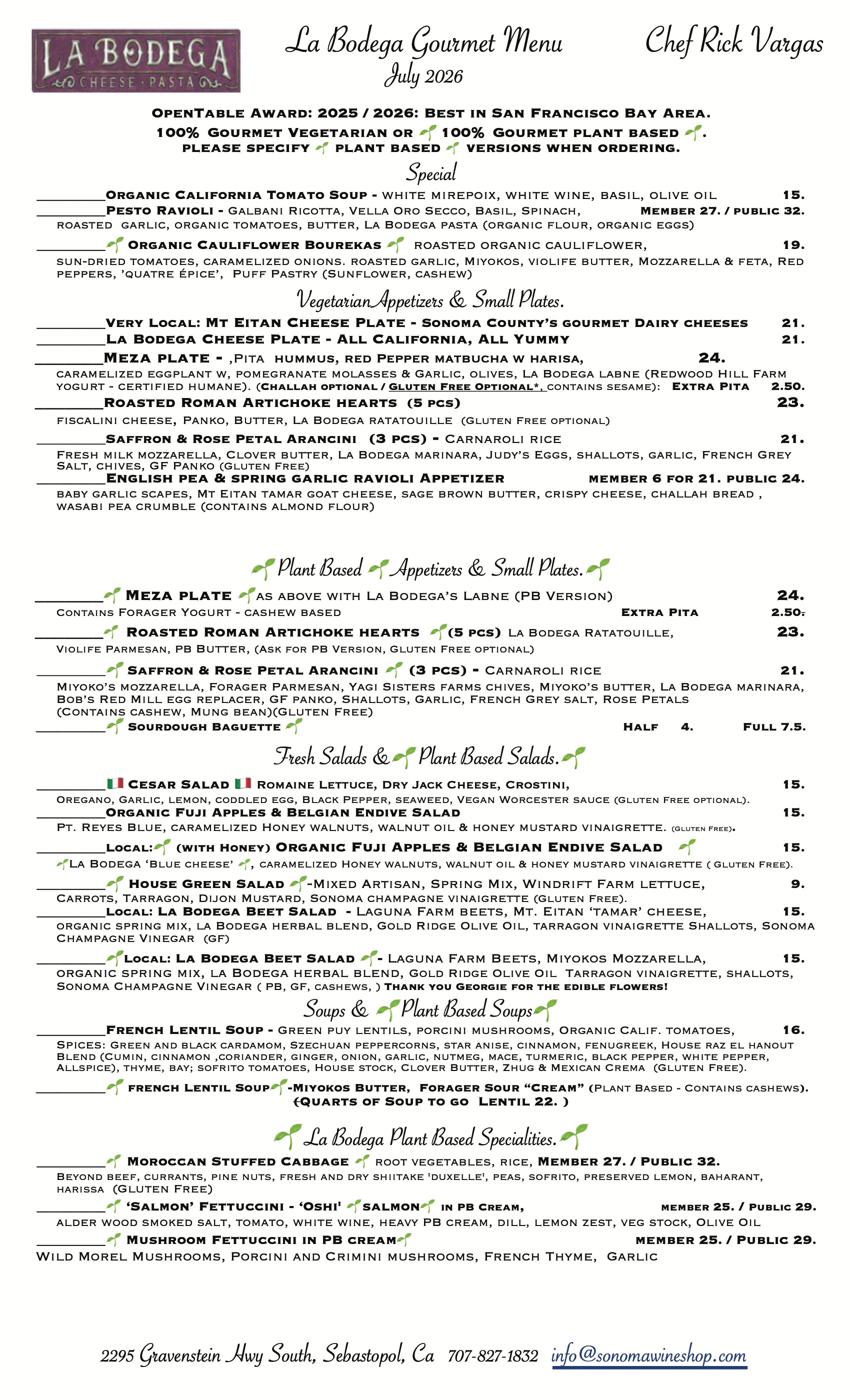 Gourmet Vegetarian & Gourmet Plant Based