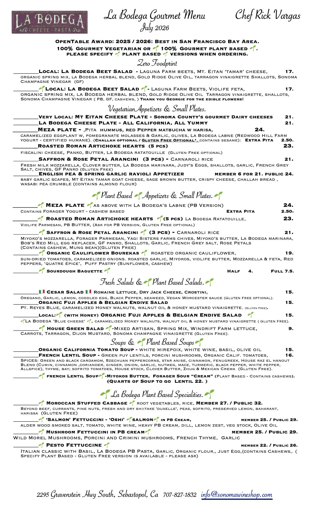 Gourmet Vegetarian & Gourmet Plant Based