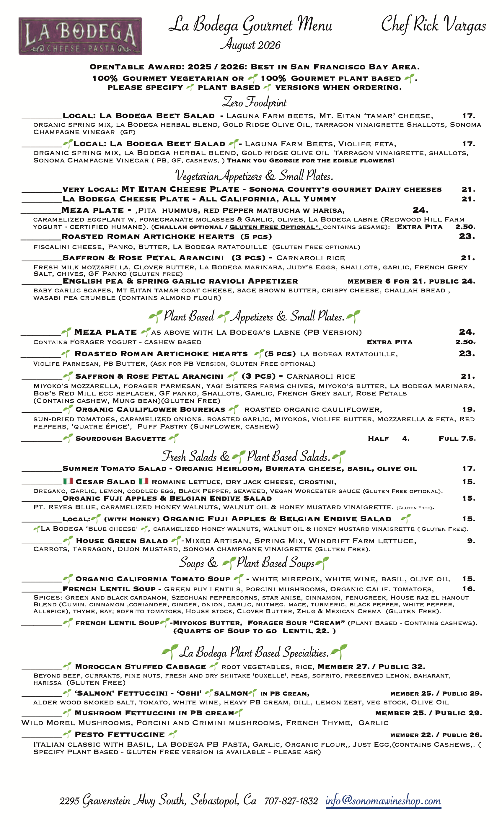 Gourmet Vegetarian & Gourmet Plant Based