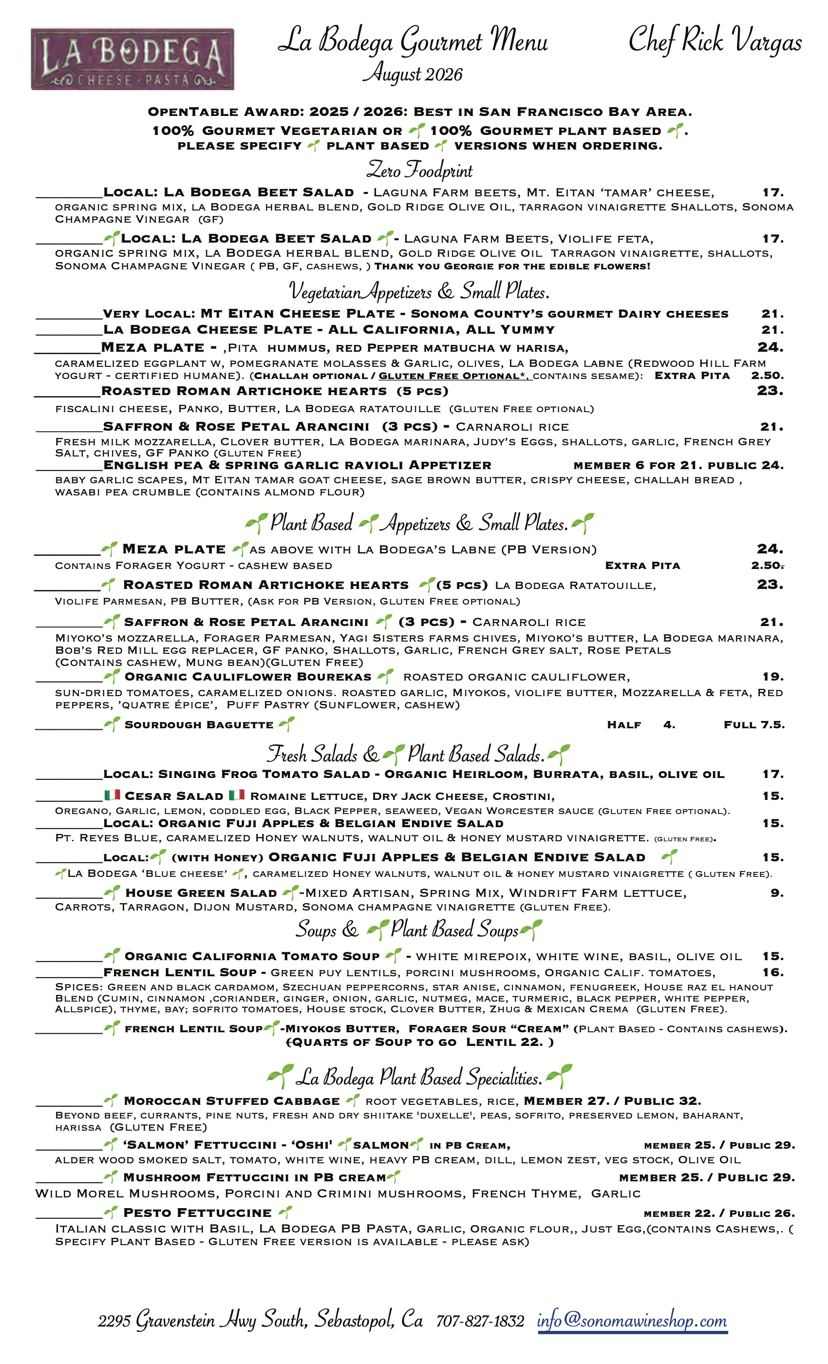 Gourmet Vegetarian & Gourmet Plant Based