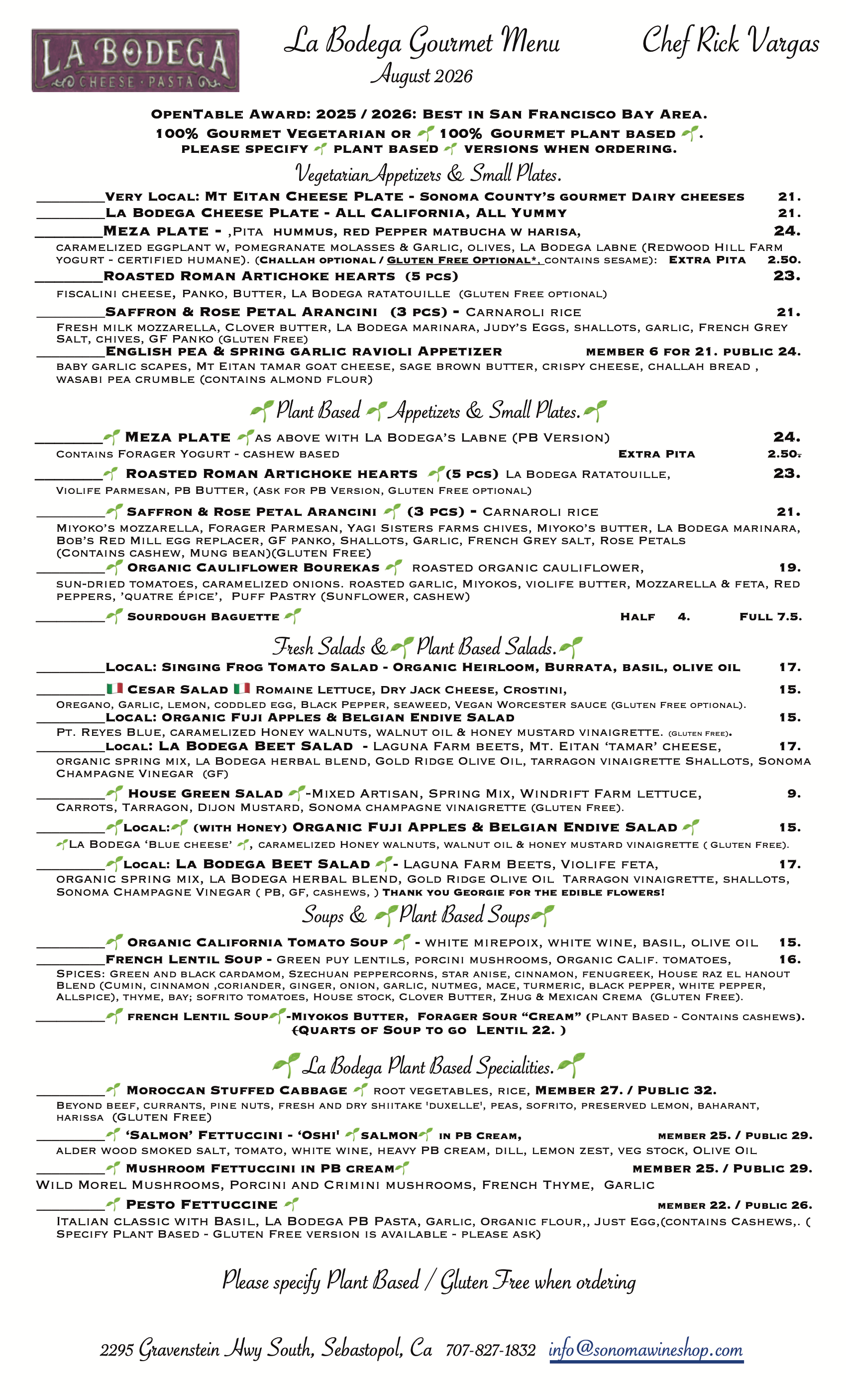 Gourmet Vegetarian & Gourmet Plant Based