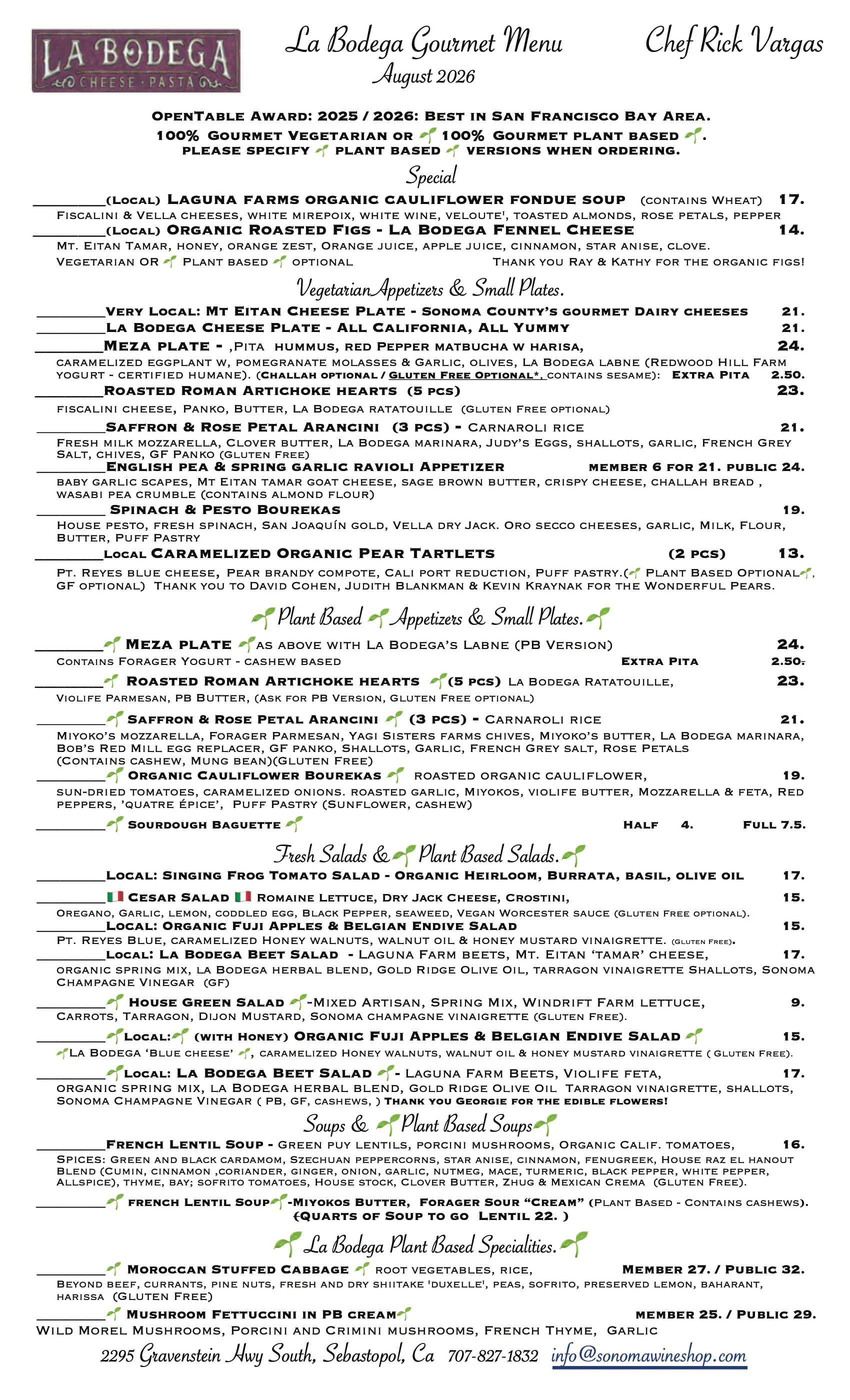Gourmet Vegetarian & Gourmet Plant Based