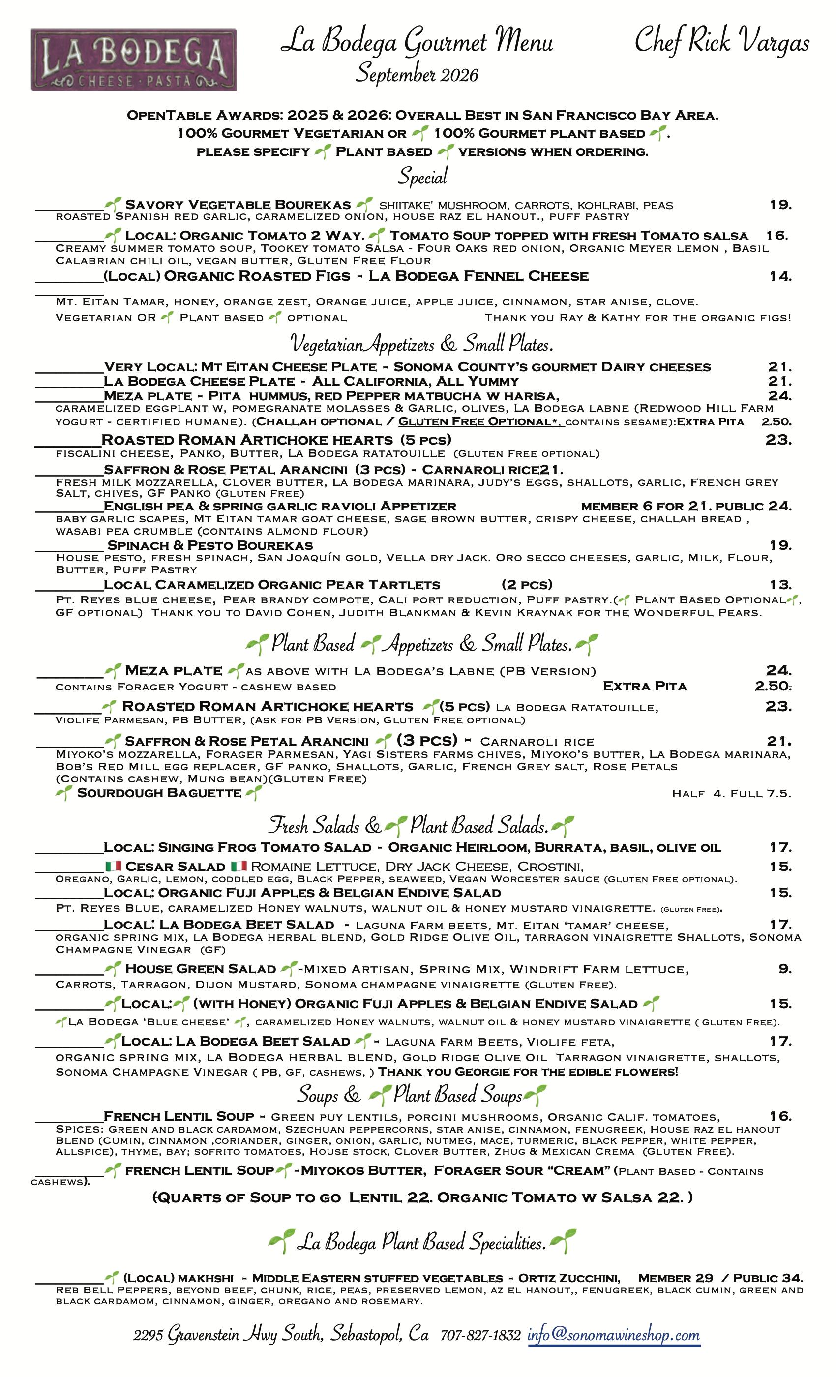 Gourmet Vegetarian & Gourmet Plant Based
