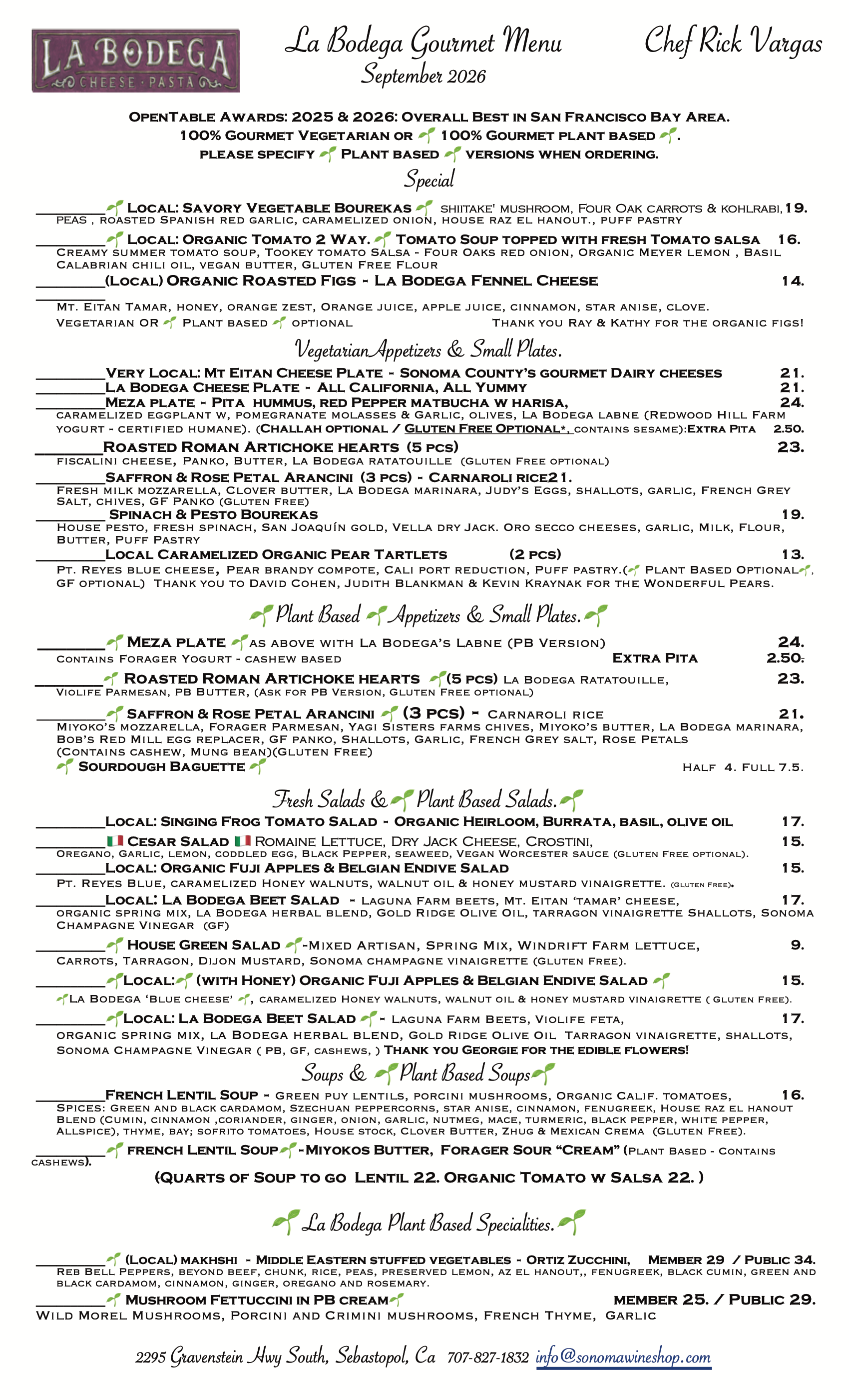 Gourmet Vegetarian & Gourmet Plant Based