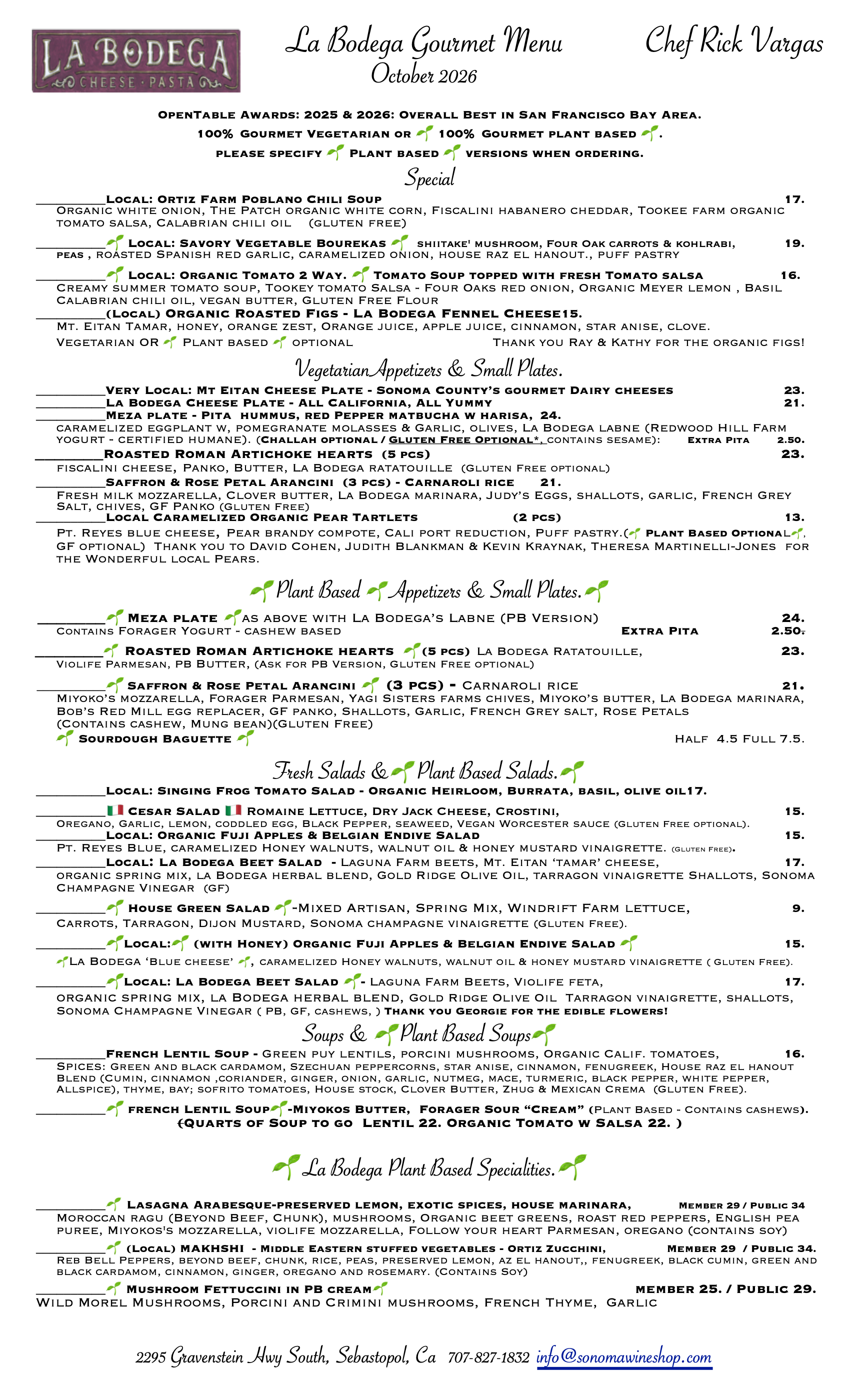 Gourmet Vegetarian & Gourmet Plant Based