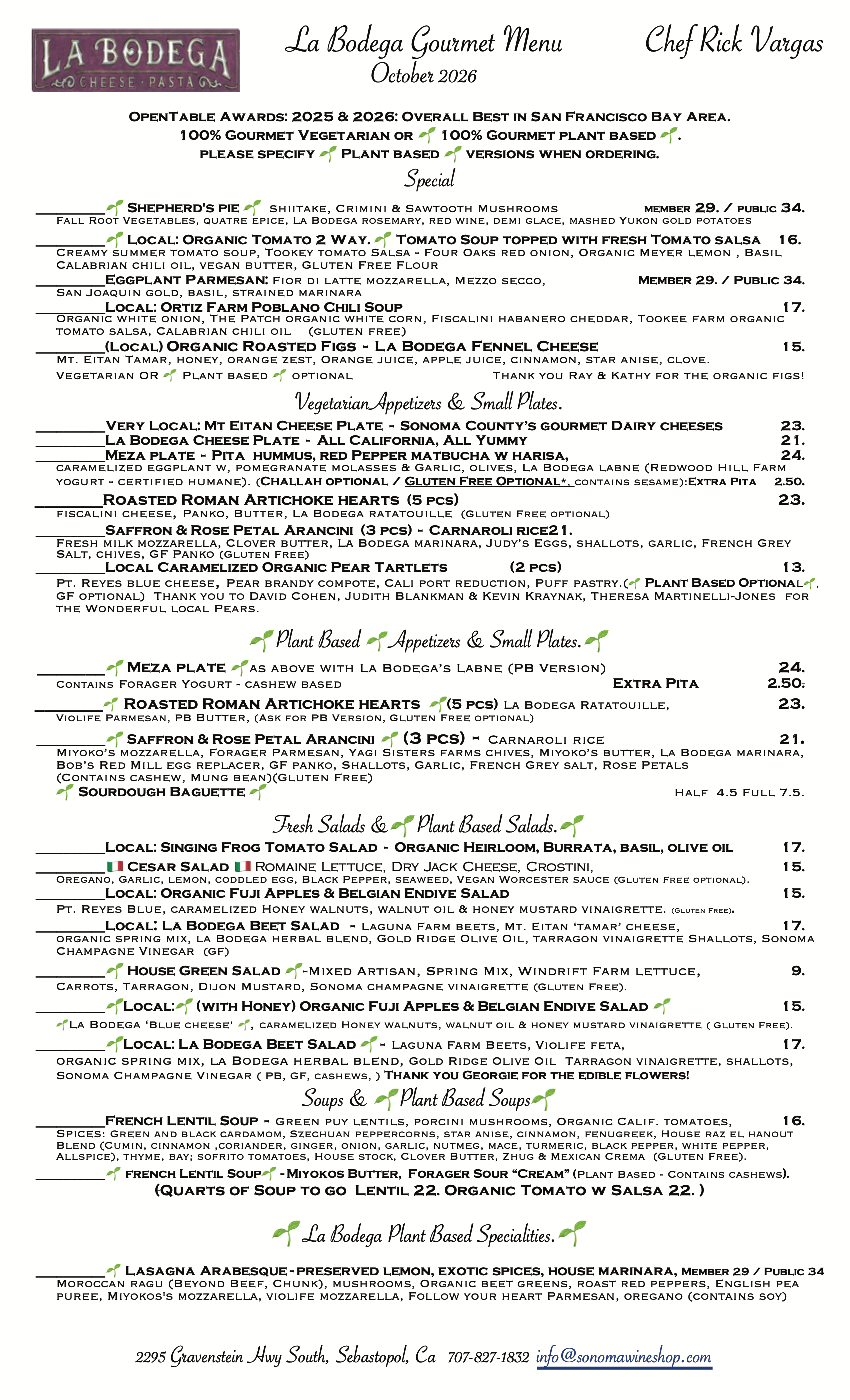 Gourmet Vegetarian & Gourmet Plant Based