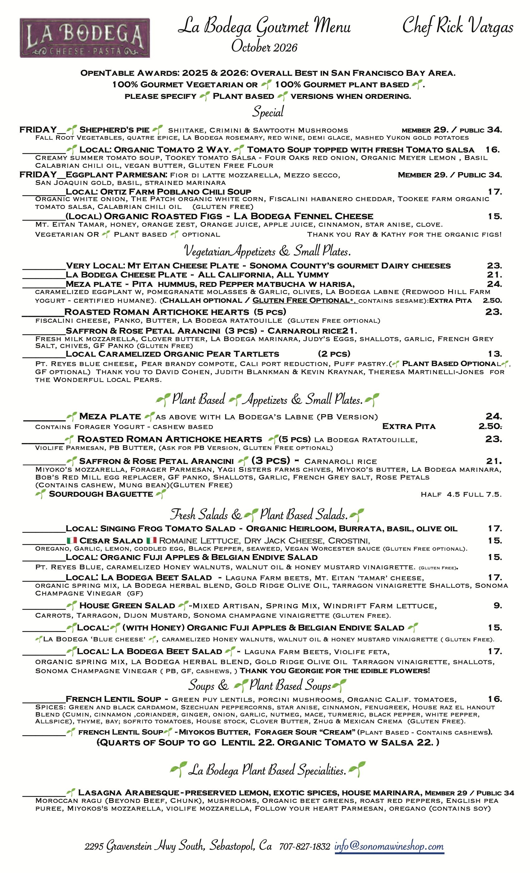 Gourmet Vegetarian & Gourmet Plant Based