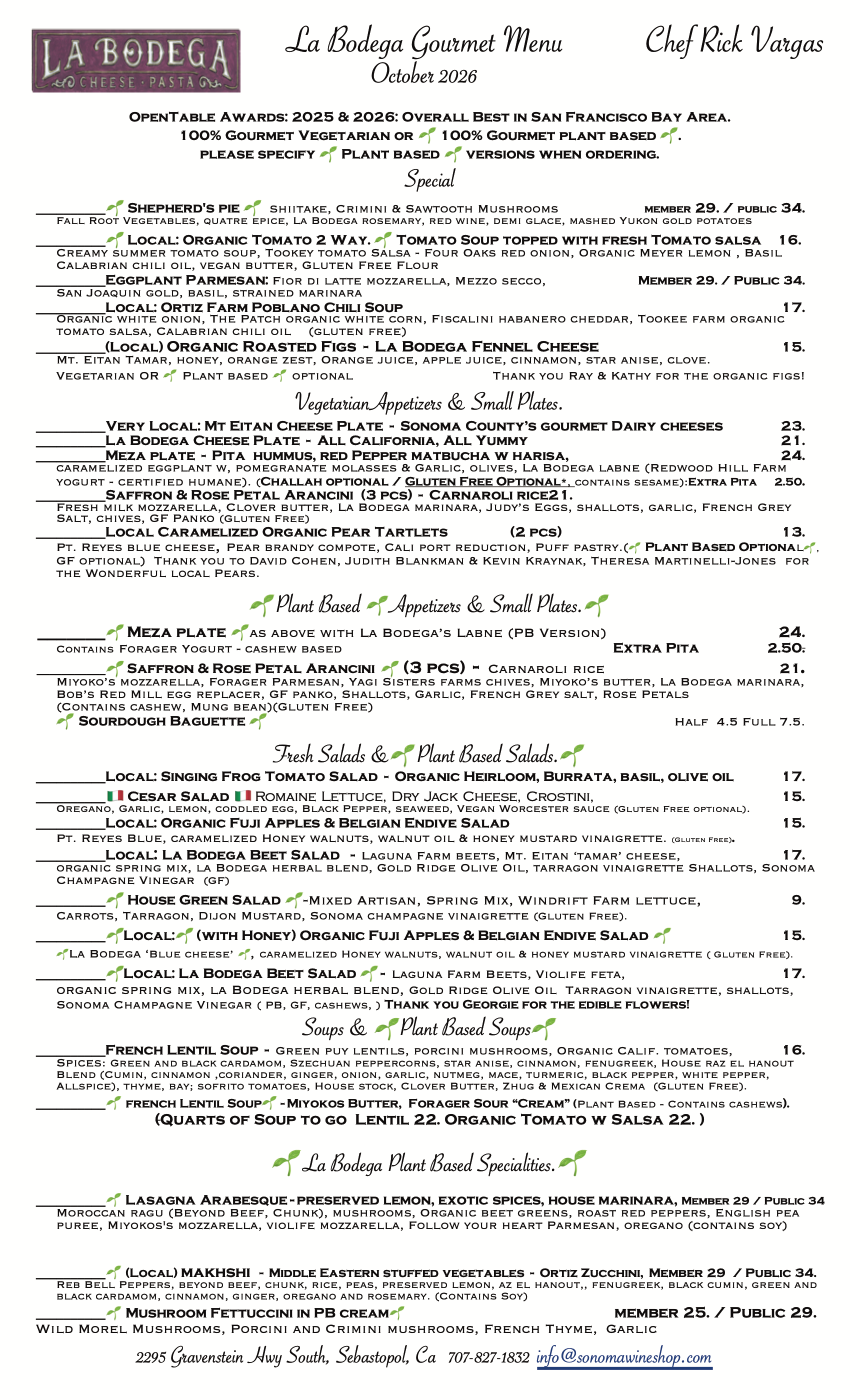 Gourmet Vegetarian & Gourmet Plant Based