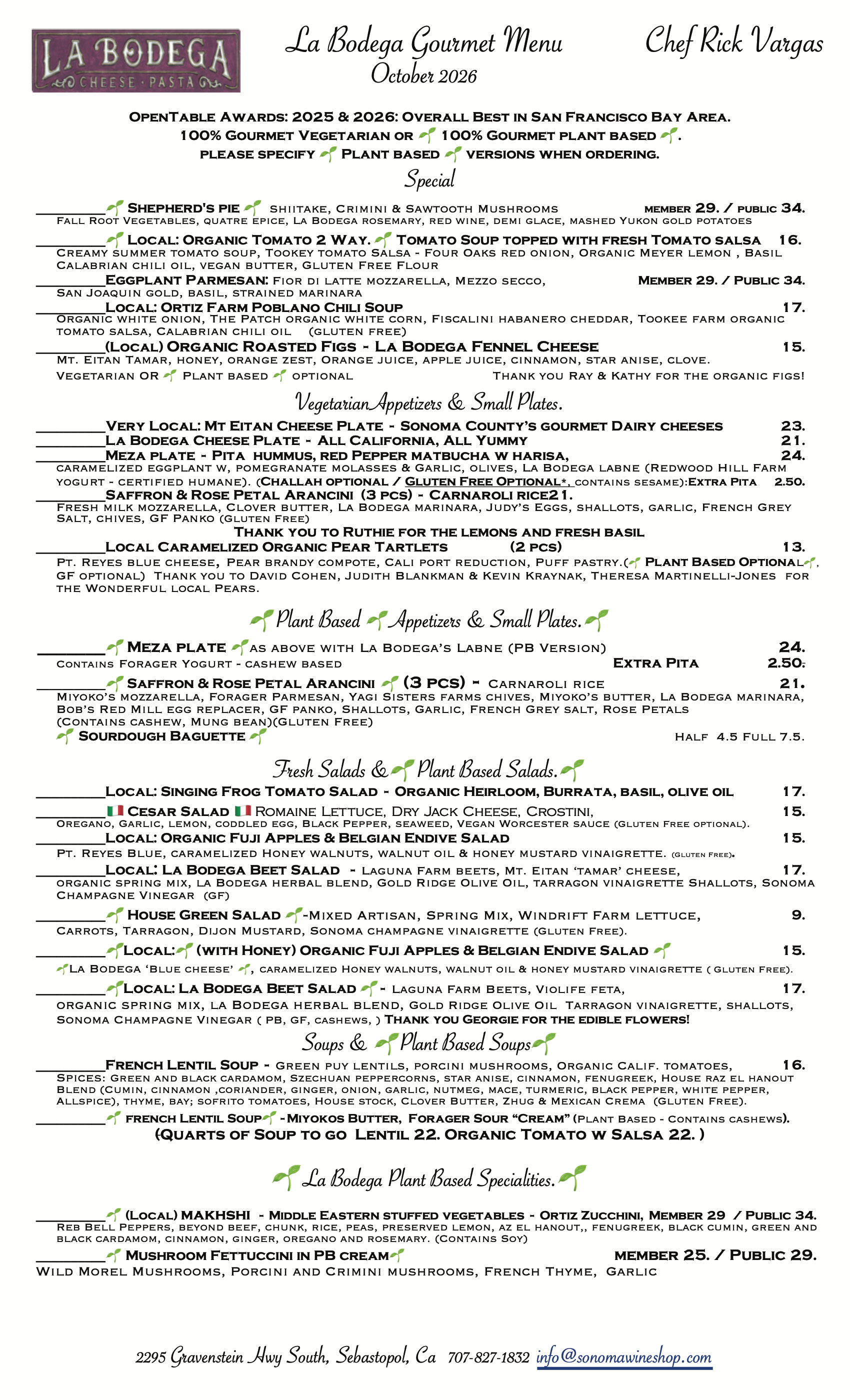 Gourmet Vegetarian & Gourmet Plant Based