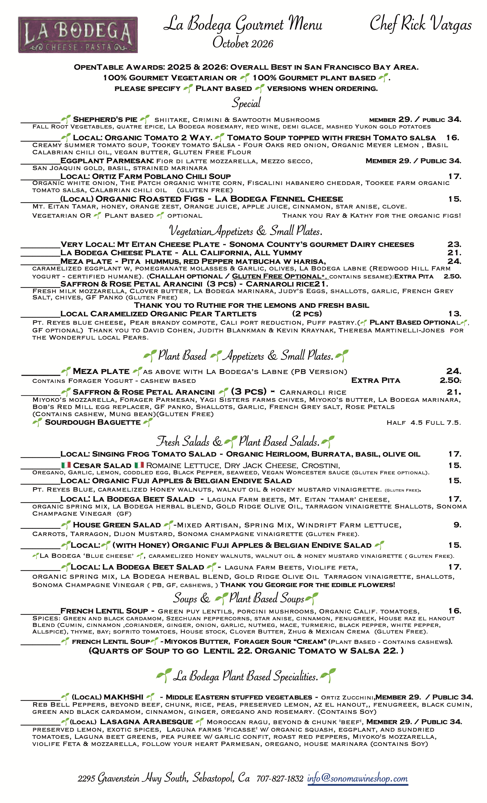 Gourmet Vegetarian & Gourmet Plant Based