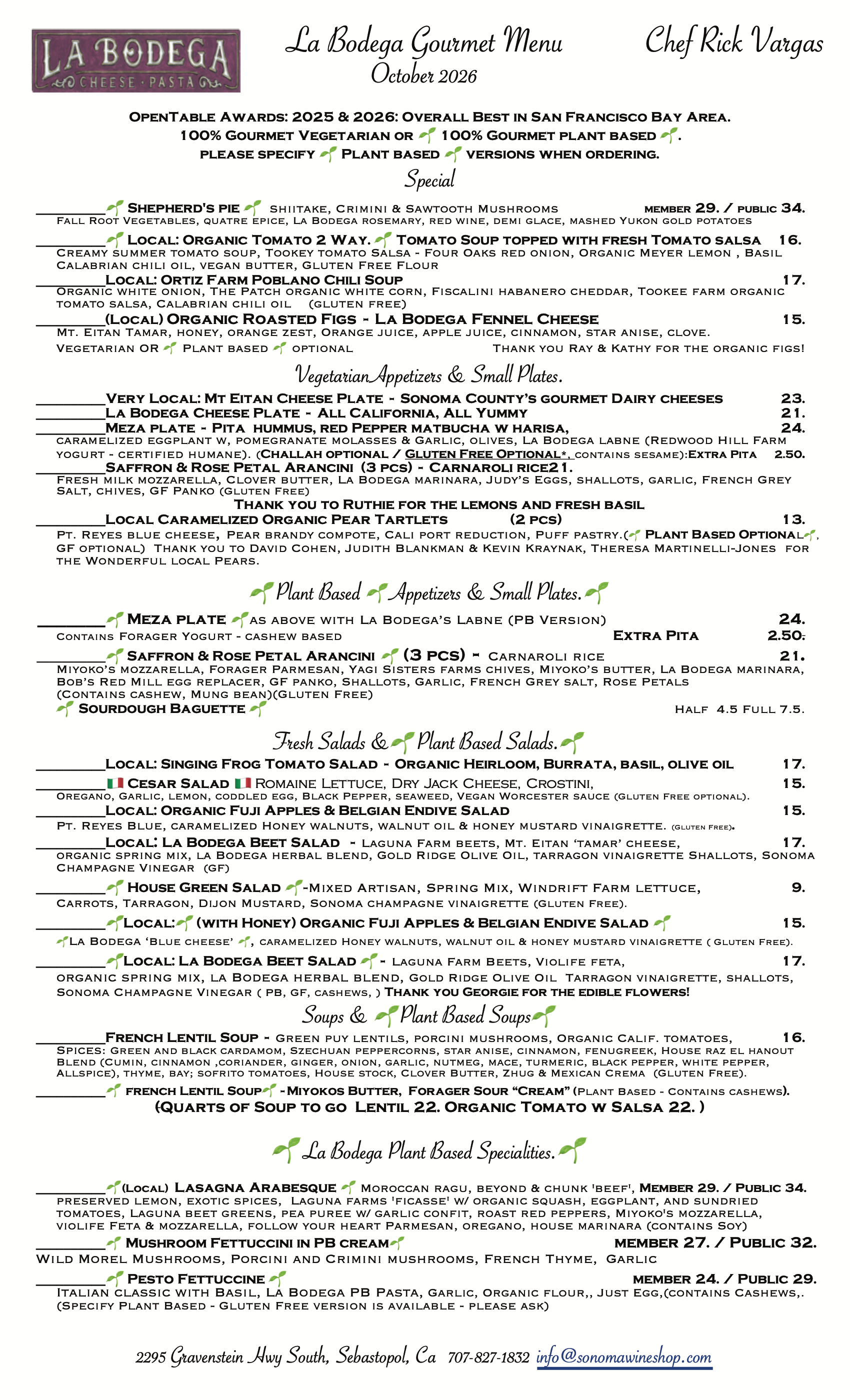 Gourmet Vegetarian & Gourmet Plant Based