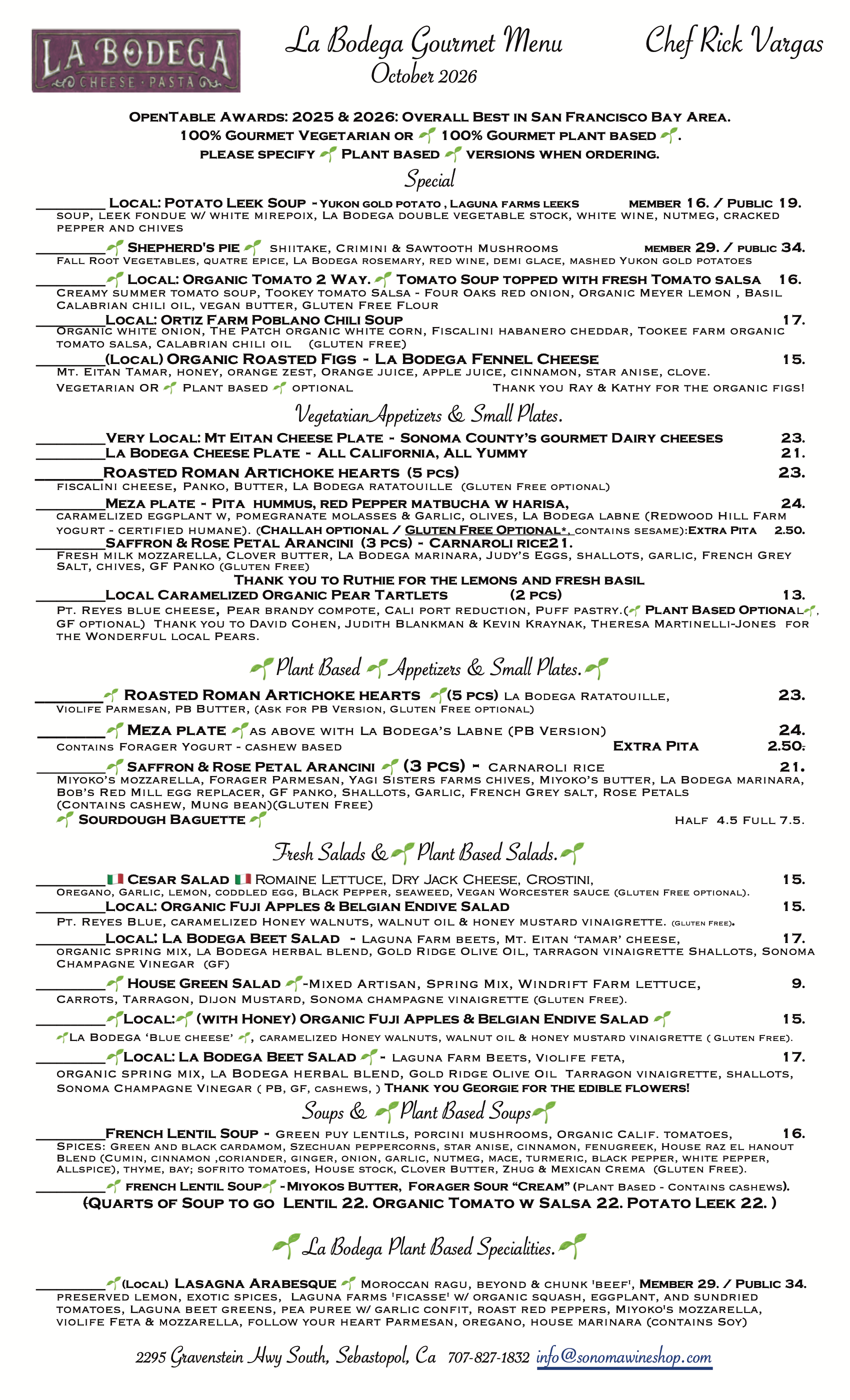 Gourmet Vegetarian & Gourmet Plant Based