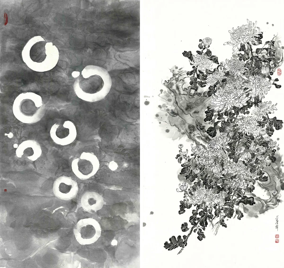A Dialogue in Paintings II: Unfurling • Flourishing 對畫之二: 綻 • 蕊