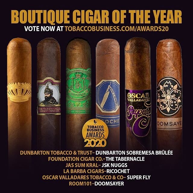 We&rsquo;re up for our first major award ! Please take a few seconds, head over to @tobaccobizonline and give us a vote !
