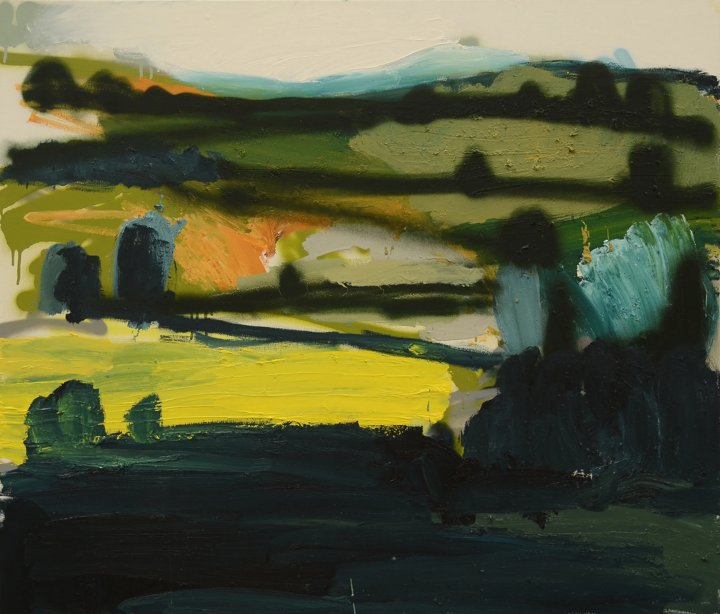   7pm, Robertson &nbsp;&nbsp;2011 oil and enamel on linen 92 x 107cm 