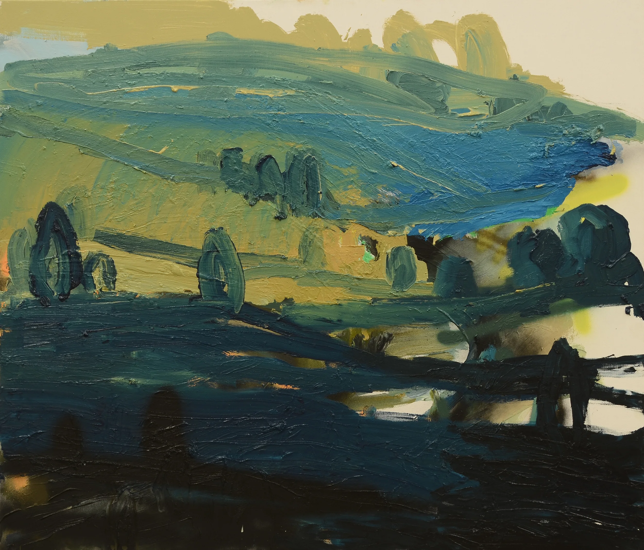   Hill End, about 5pm &nbsp;&nbsp;2011 oil and enamel on linen 92 x 107cm 