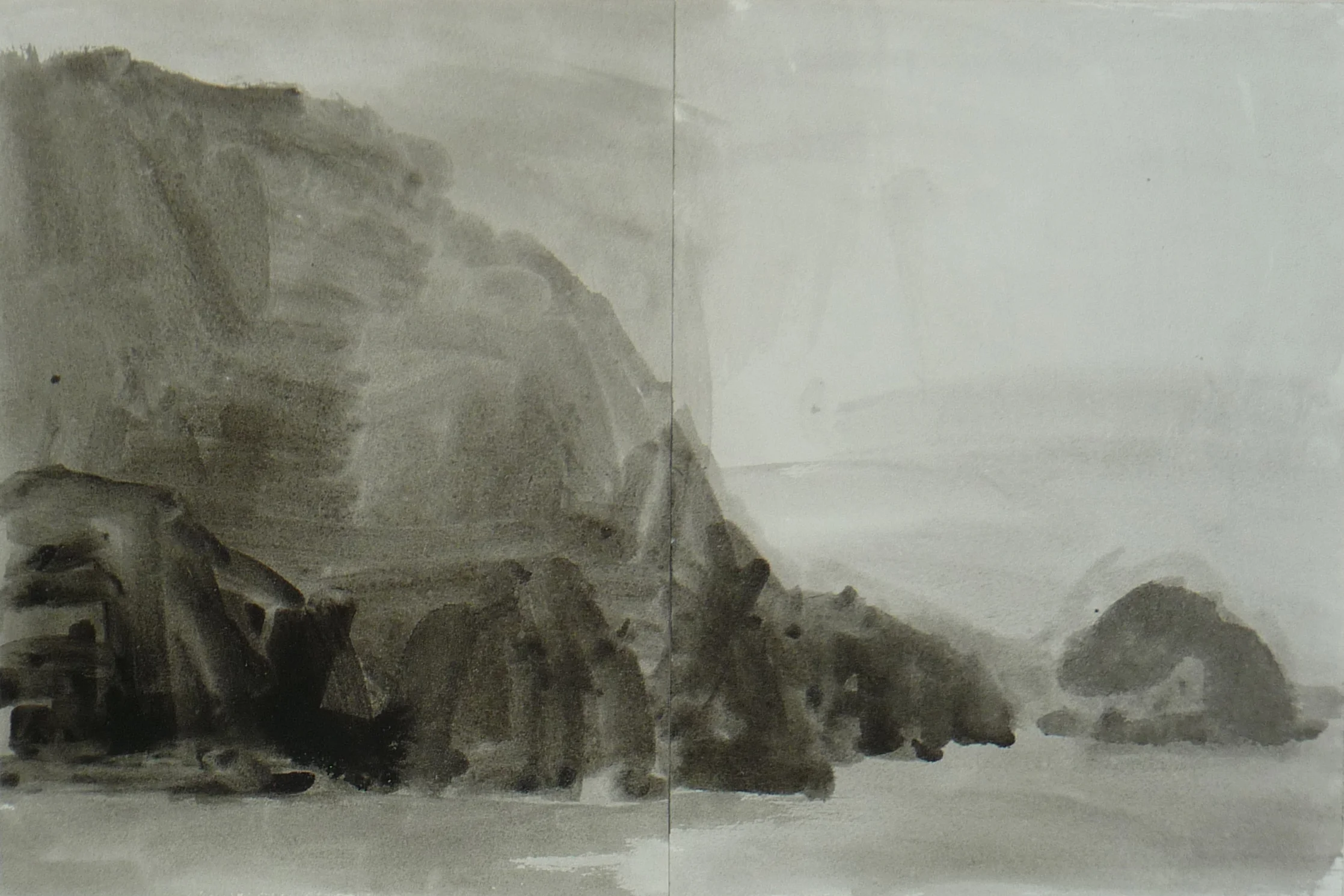   Lord Howe, Winter II&nbsp; &nbsp;2011 ink on paper 30 x 45cm 
